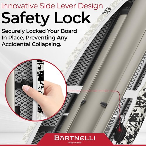 Bartnelli Pro Luxury Ironing Board - Extra Wide 51x19 Surface, Adjustable Height, Foldable Design