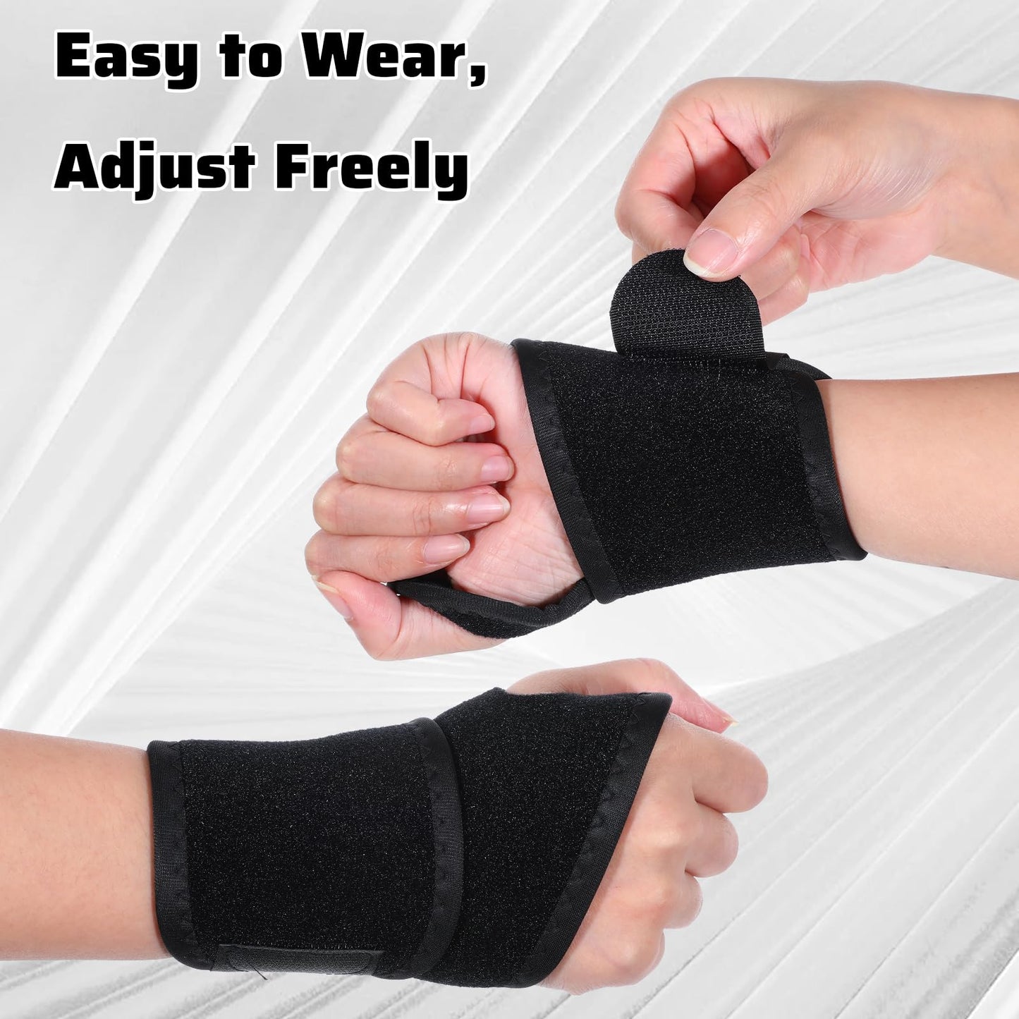 Xyembu 2 Pack Adjustable Wrist Brace Compression Straps, Ulnar Wrist Brace for Right & Left Hand, Ultra-Thin Elastic Wrist Wraps for Hand Support, Workout Sports, Black
