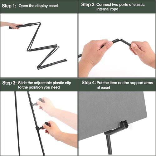 DANMO Adjustable Metal Easel Stand - 63'' Wedding Sign Display | Black Floor Art Easel