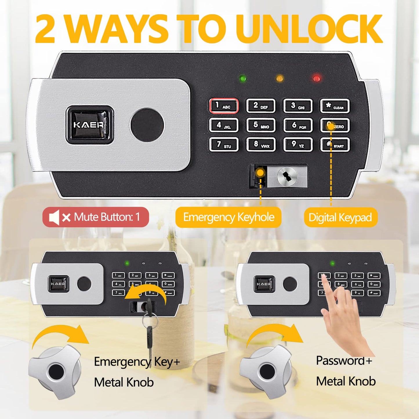 2.8 CUB Depository Drop Safe Fireproof, Front Drop Slot Lock Box with Digital Combination and Anti-Fishing, Silent Deposit Safe Box, Security Money Safe for Cash Slips Expense Business Office Home