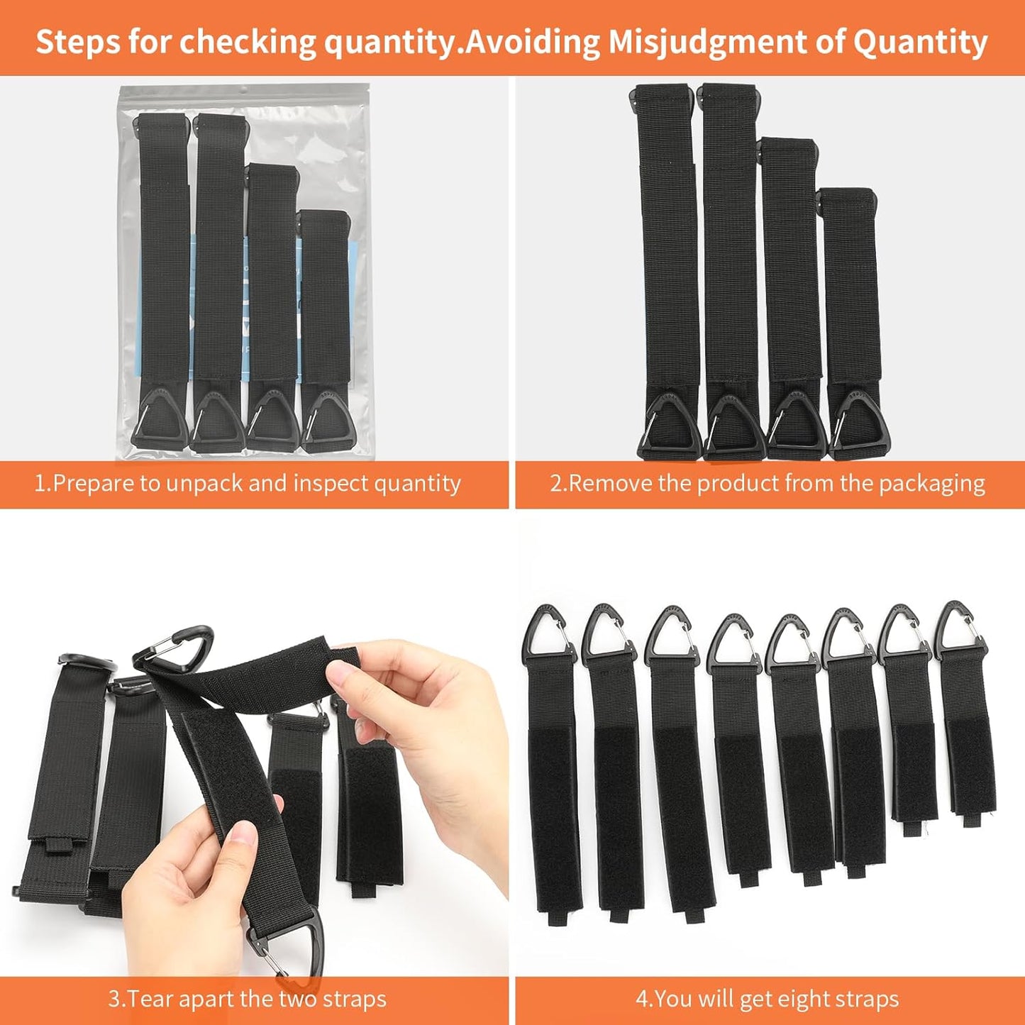 Skiennix Extension Cord Organizer - Heavy Duty Storage Straps for Garage | 8 Pack with Triangle Buckle