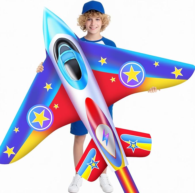 Fighter Jet Kites for Kids & Adults - Durable Airplane Kites for Boys Ages 8-12 & 4-8 with Kite String Reel, Easy Fly Large Outdoor Kite for Beach & Park Activities