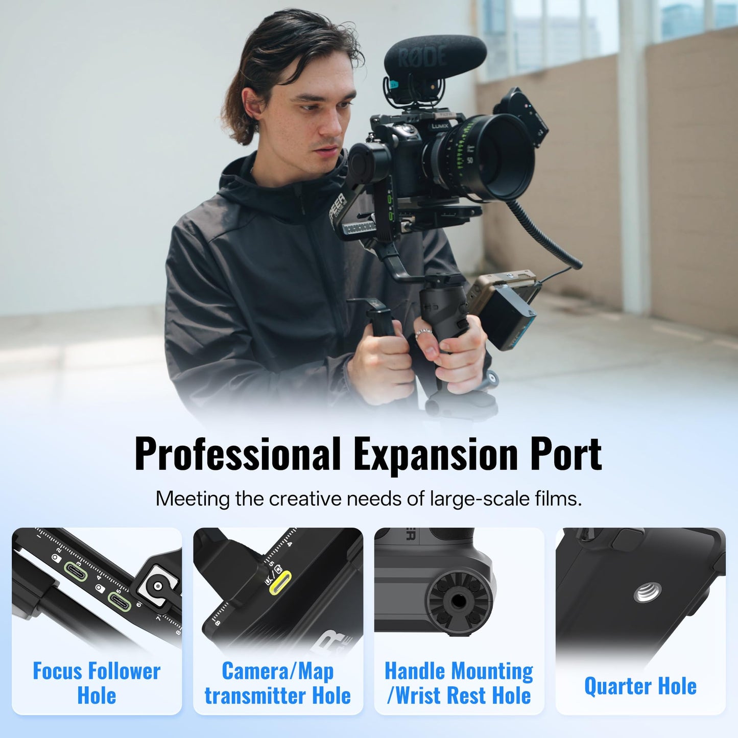 ZHIYUN Crane 4E 3-Axis Camera Stabilizer for DSLR and Mirrorless Cameras, Camera Gimbal Compatible with Canon/Nikon/Sony, Native Vertical Shooting, Bluetooth Shutter Control, Dark Gray