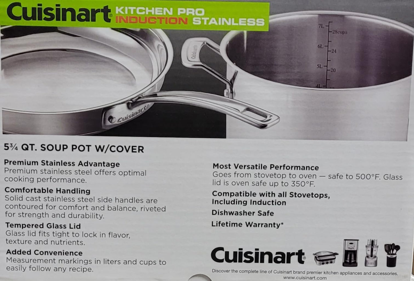 Cuisinart Soup Pot, 5 3/4 Quart, Stainless Steel, 731665-22