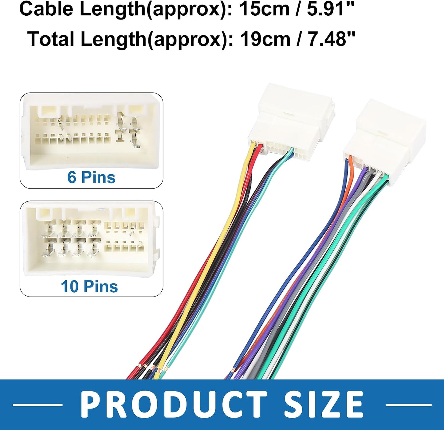 Set 70-7304 2012-2017 (Set 2) Car Stereo CD Player Wiring Harness Wire Radio Adapter for Kia Rio