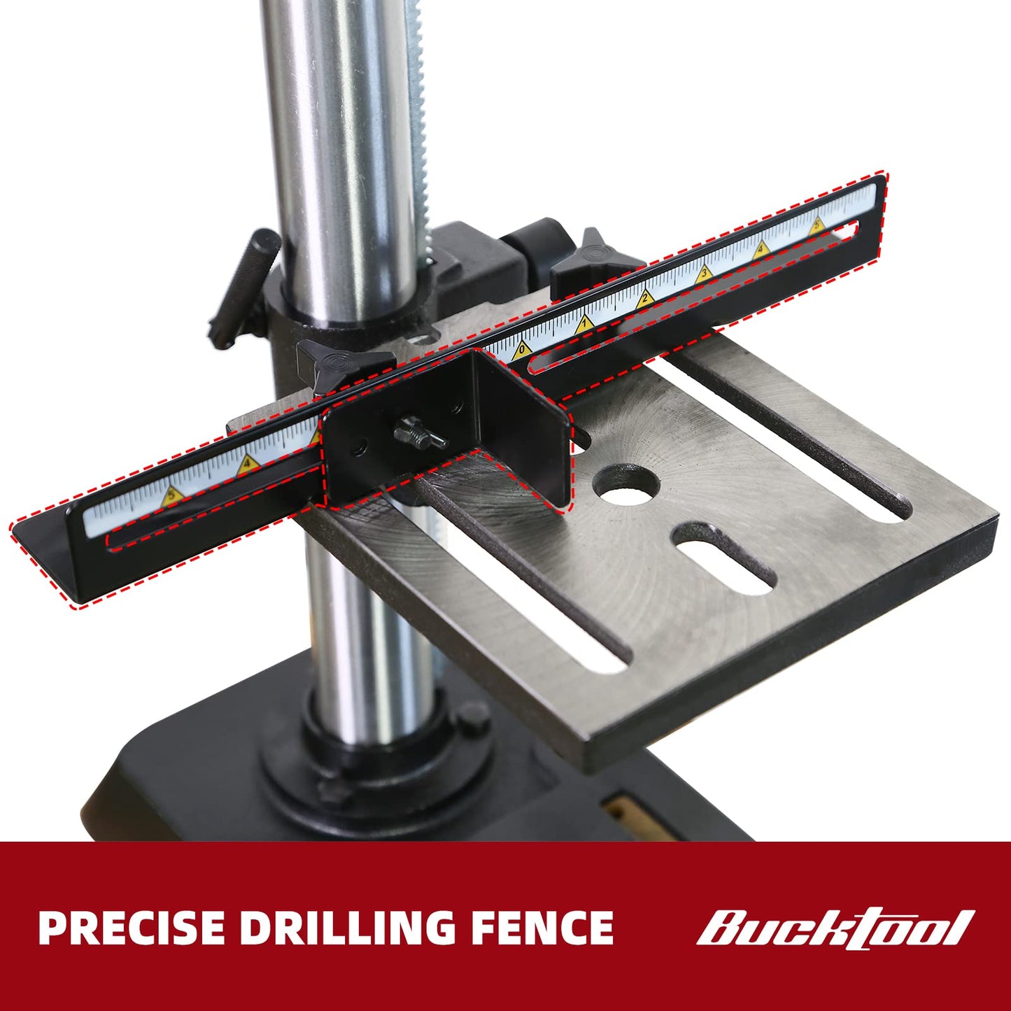 BUCKTOOL 10-Inch Drill Press 6.2 Amp 3/4 HP Bench Drill Press 5-Speed Benchtop Drilling Machine with LED Work Light
