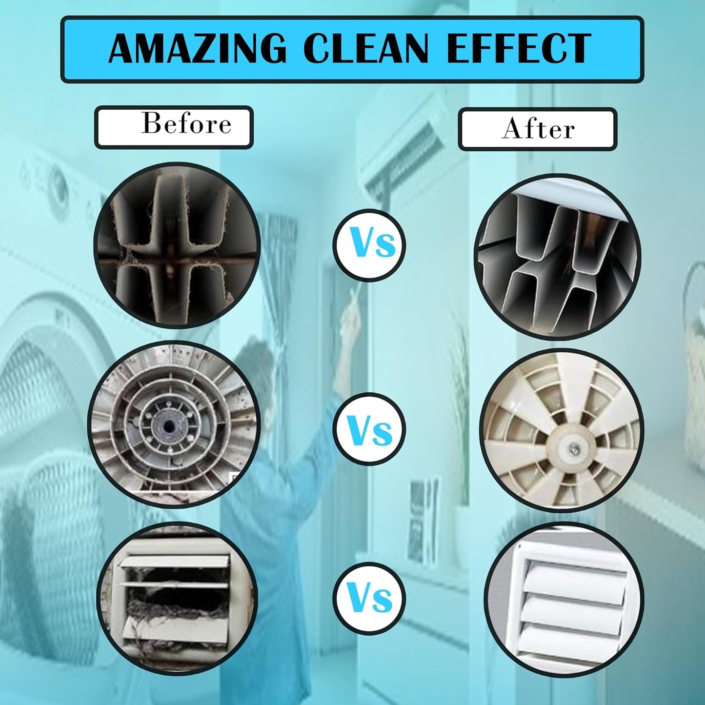 Skiennix Dryer Vent Cleaner Kit - Flexible Lint Brush & Refrigerator Coil Brush for Dust Removal (1-Pack)