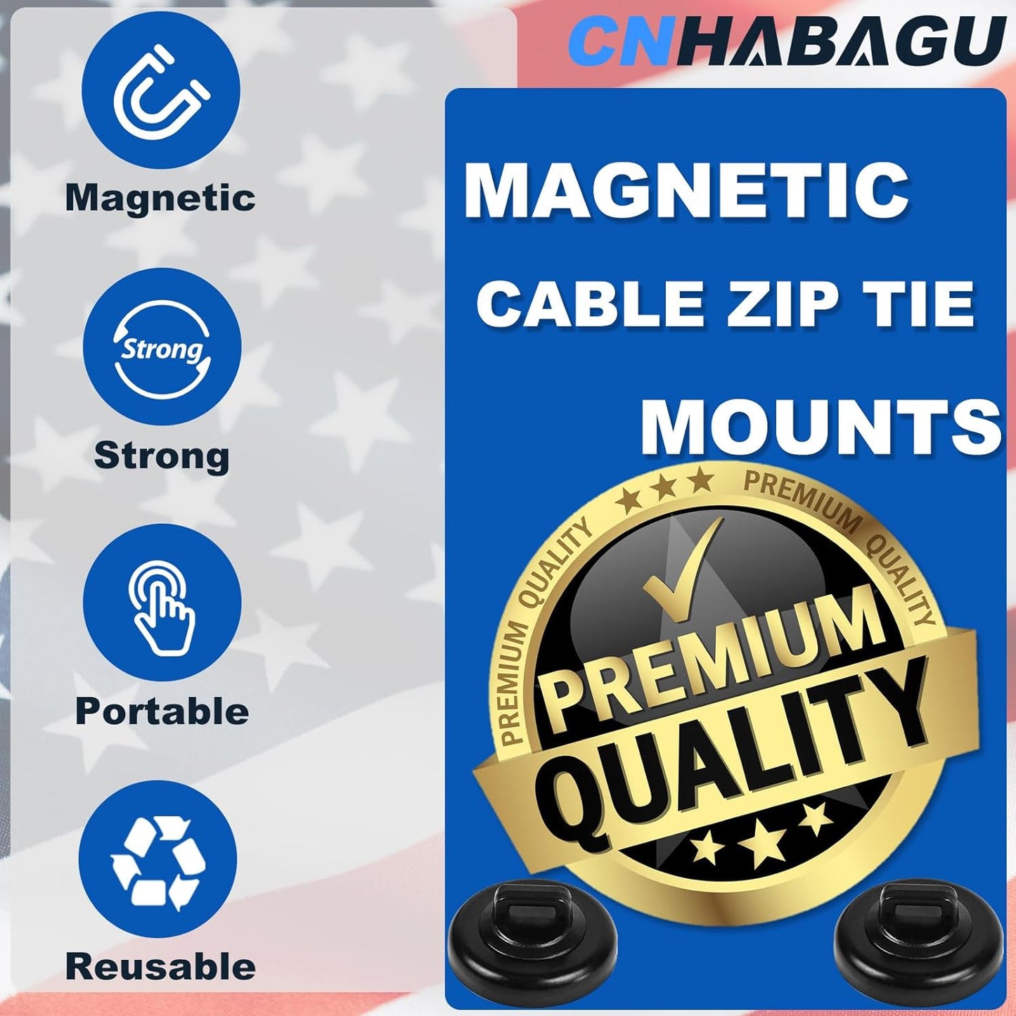 10 Magnetic Cable Zip Tie Mounts Clips Multipurpose Zip Ties Mount Base Holder Black Wire Cable Holder Mount Wire Clips