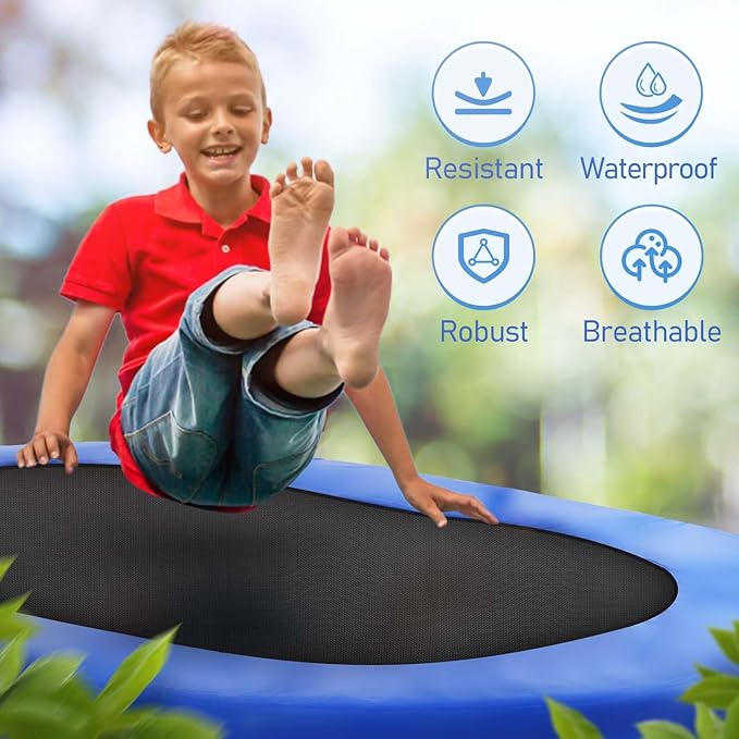 ANCHEER 56'' Foldable Mini Trampoline with Adjustable Handle - Indoor/Outdoor Rebounder for Kids & Toddlers Safe Oval Fitness Trampoline with Bar for Home Fun