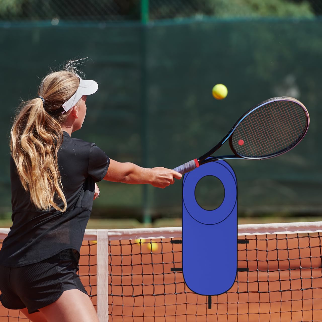 MR Tennis Targets 55"x25" Pop Up Tennis Training Targets with Reinforced Rings, Portable Hitting & Serving Practice Swing Trainer with Carry Bag, 2 Pack