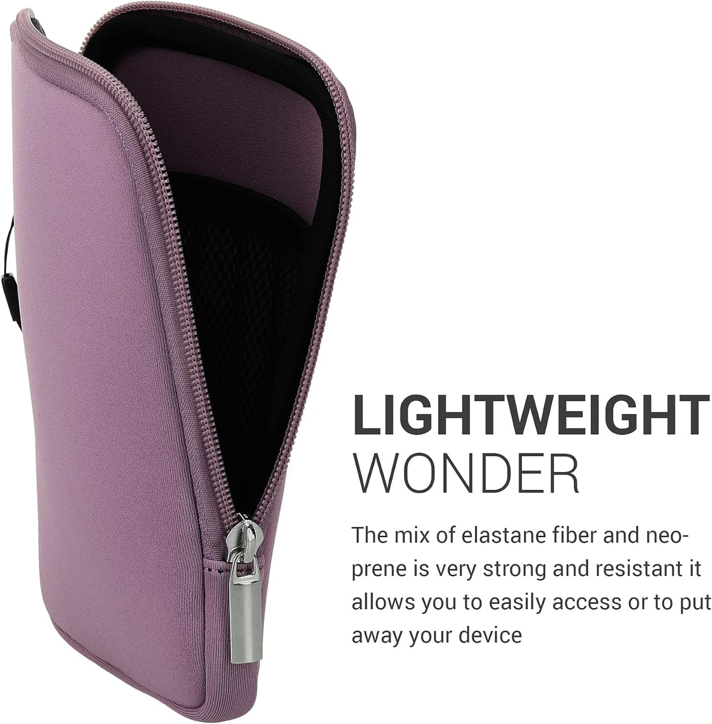 kwmobile 6" Neoprene e-Reader Pouch Size eReader - Universal eBook Sleeve Case with Zipper - Lavender