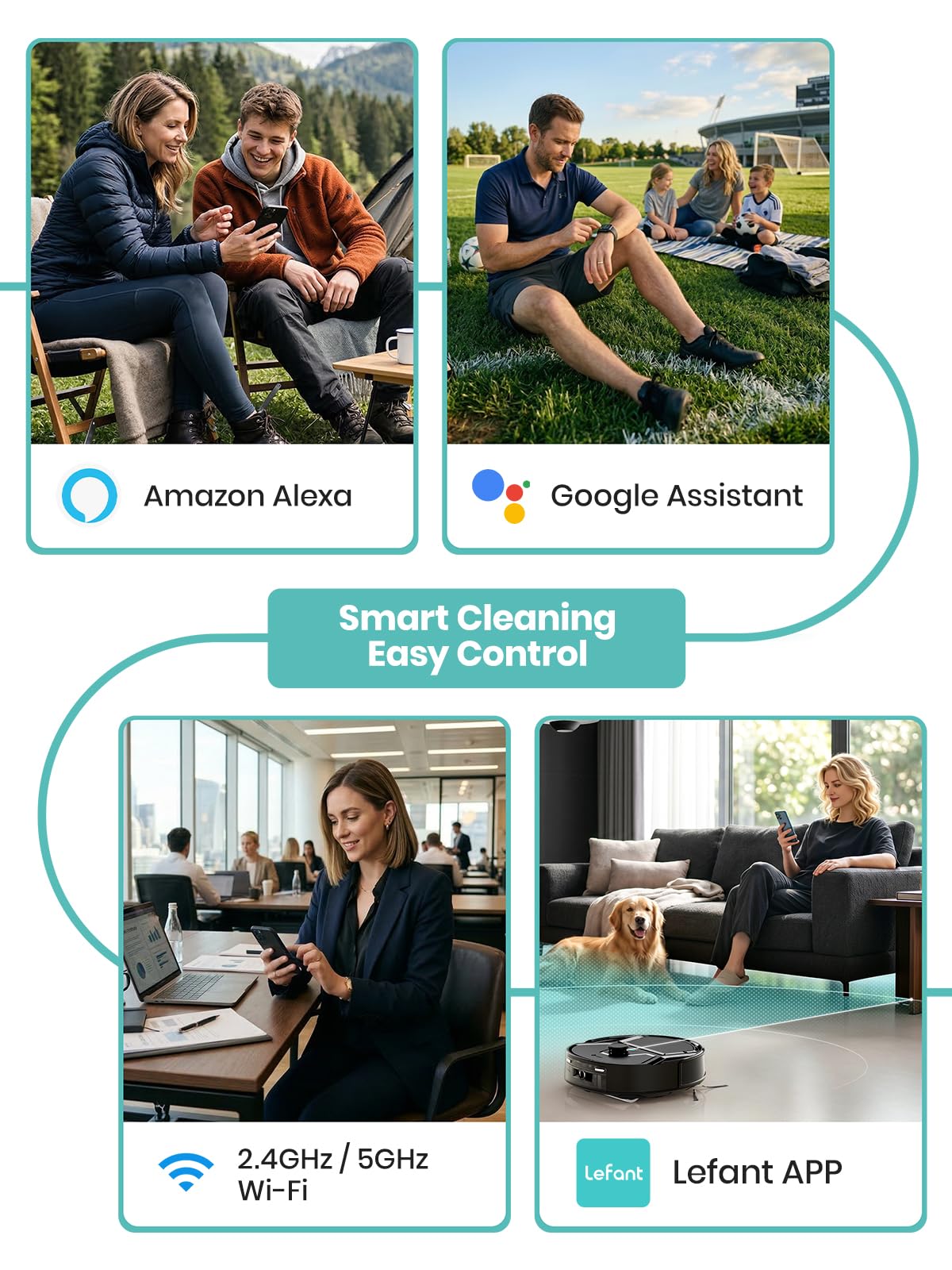 Lefant Robot Vacuum and Mop, 20000Pa Strong Suction, Self-Cleaning Roller Mop with Auto Drying, LiDAR Navigation & Obstacle Avoidance, Tangle-Free Pet Hair, Slim, 800ml Dustbin, 5G WiFi, M210 Pro OMNI
