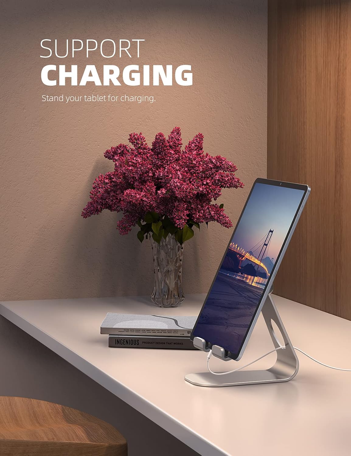 Lamicall 4-13" 11, 9.7, 10.5, 12.9 Tablet Stand, Adjustable Tablet Holder - Desktop Stand Dock Holder for Tablets, iPad