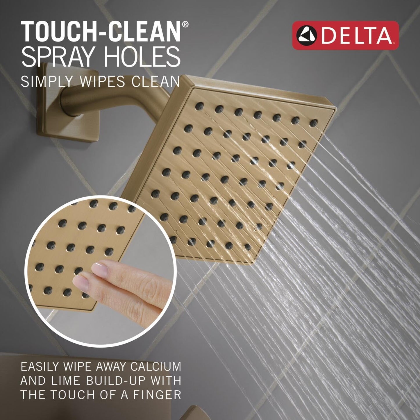 Delta Velum 14 Series Shower Faucet Set, Brushed Gold Shower Head and Handle Set, Valve Trim Kit, Champagne Bronze T14237-CZ (Valve Not Included)