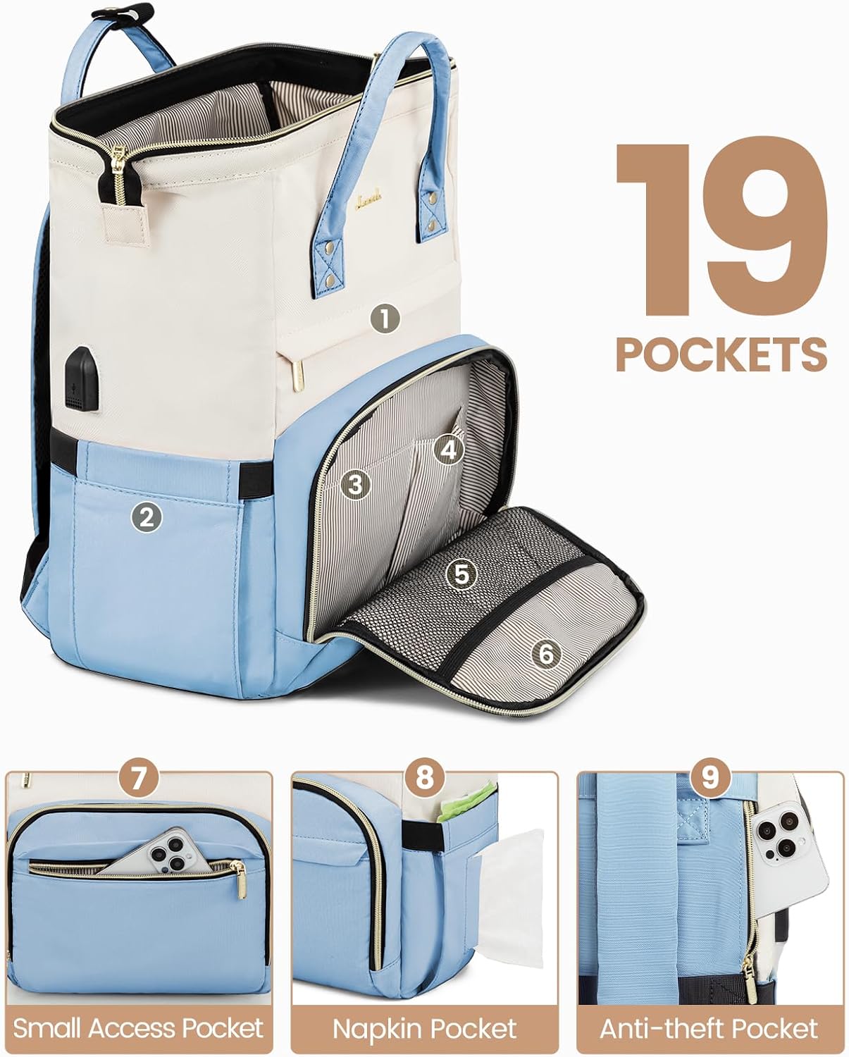 Backpack Backpacks Backpack 15.6-Inch LOVEVOOK Laptop for Women Fashion Business Computer Travel Bags Purse Doctor