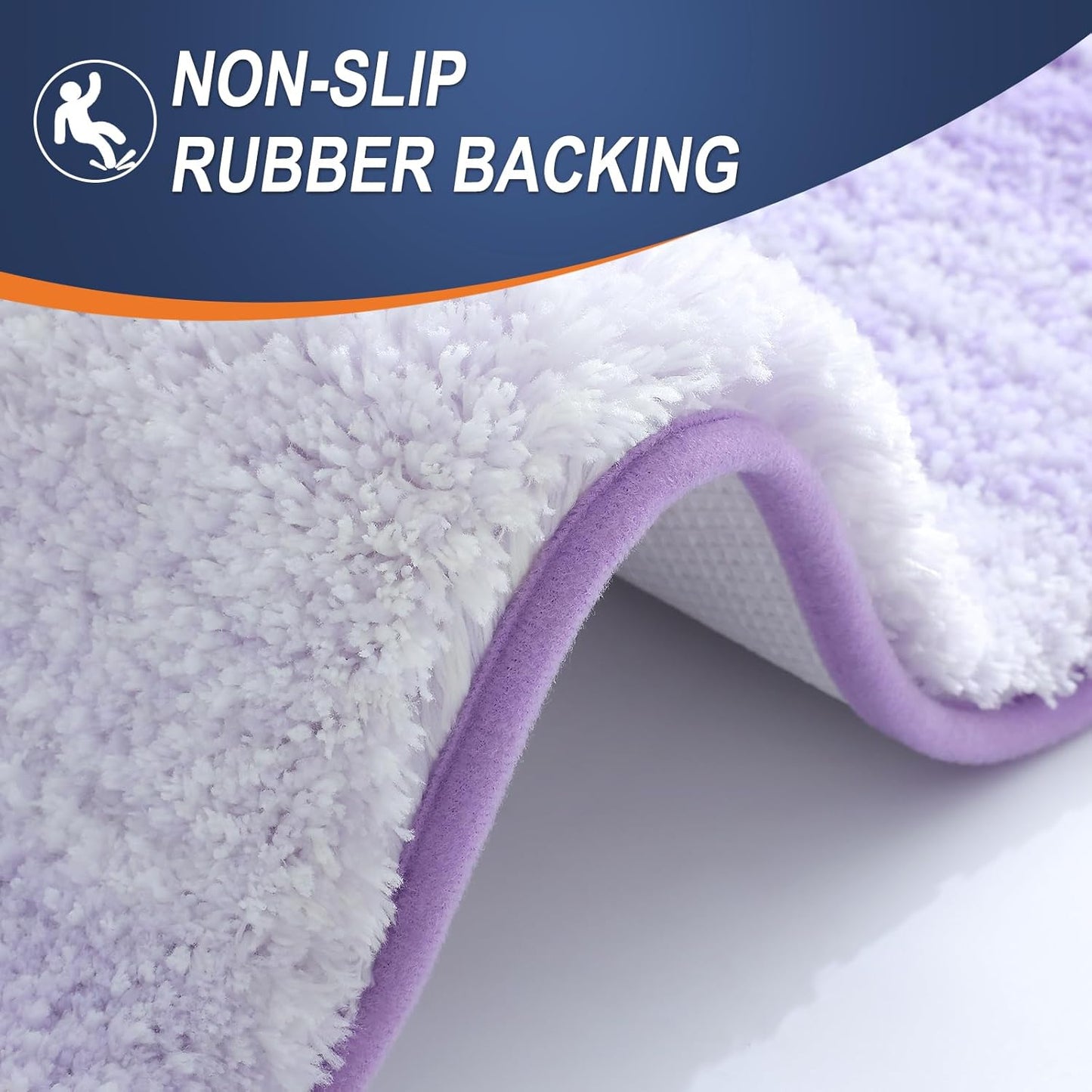 OLANLY Luxury U-Shaped Toilet Rugs - Extra Soft, Absorbent Microfiber Bath Mat | 24x20, Light Purple