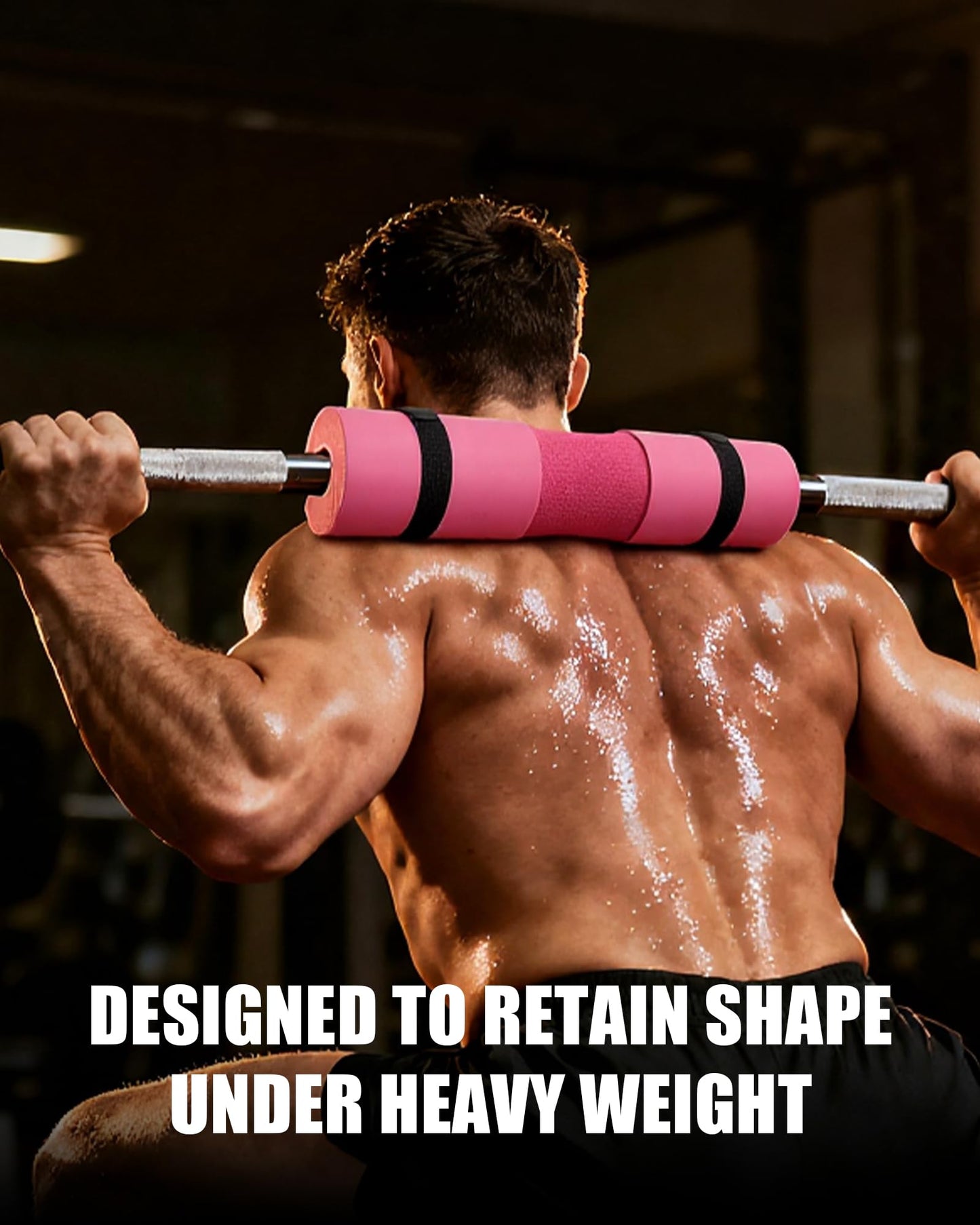 Garvee Barbell Pad, Hip Thrust Pad for Leg Training, Non-Slip Thick Foam Squat Pad for Glute Support and Neck & Shoulder Protection with Two Straps, Fits All Olympic Barbell and Smith Machine, Pink