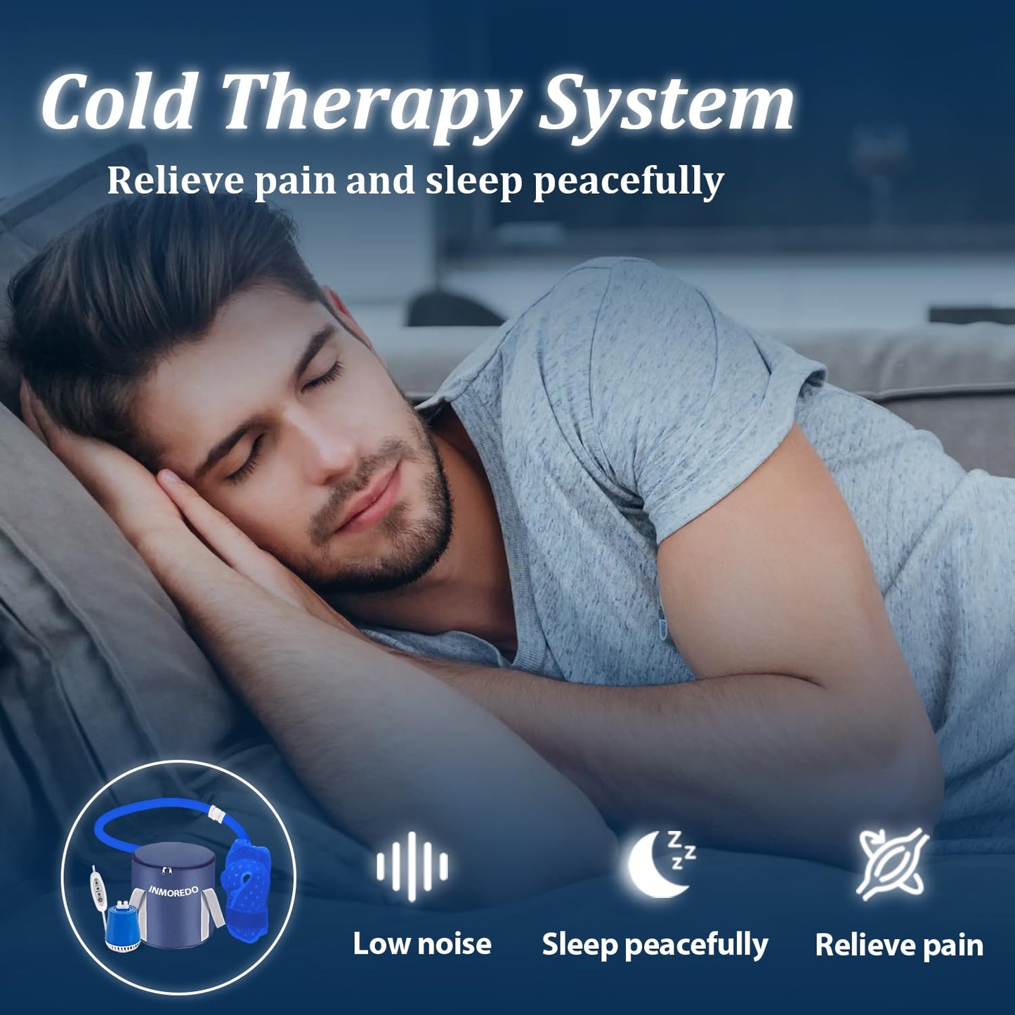 Inmoredo Cold Therapy Machine, Programable Ice Therapy Machine, for Knee Replacement, Post-Surgery Recovery, ACL, Pain Relief, for Sports Injuries, Sprains, Reduce Swelling, Knee Pad