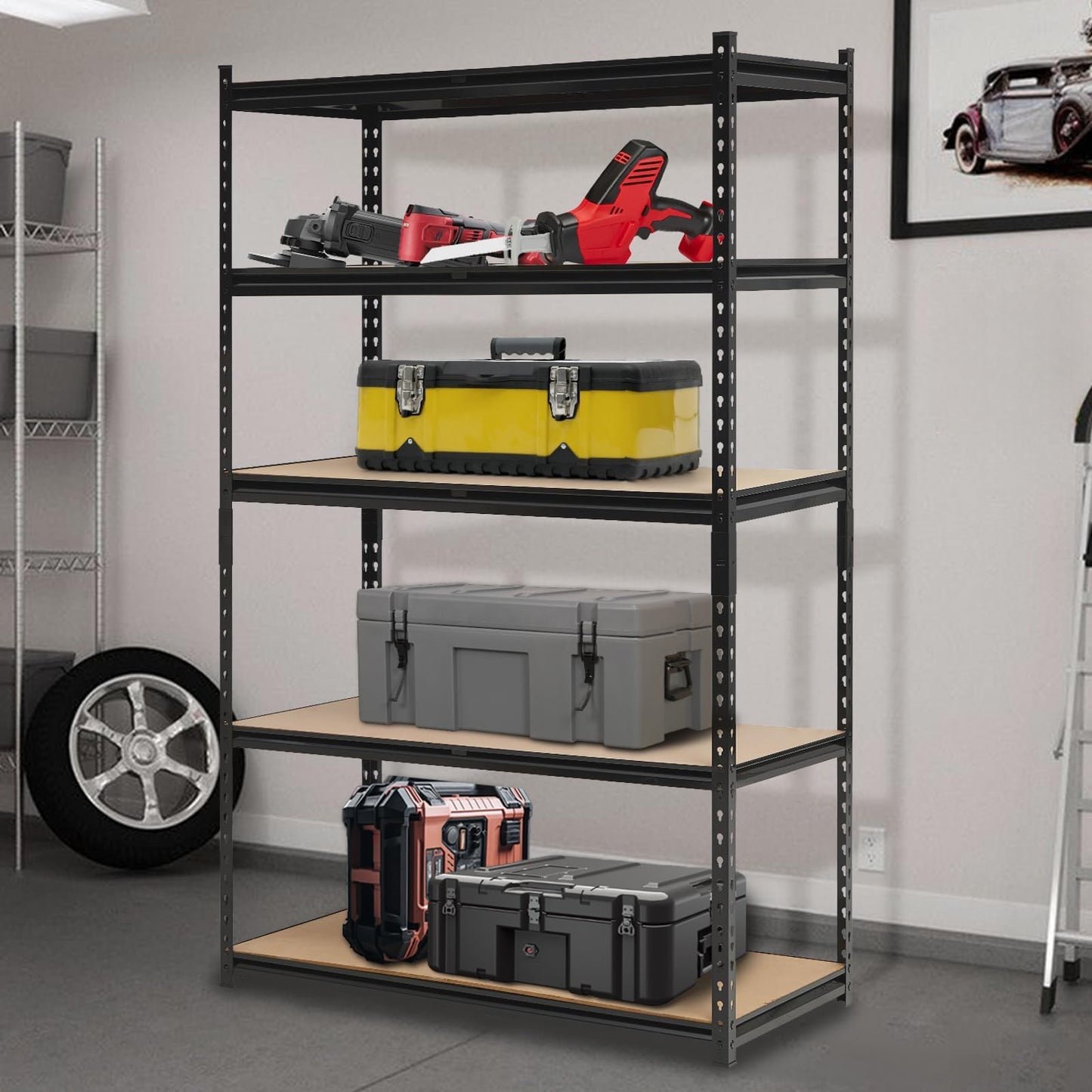 EliteEdge Heavy Duty Garage Shelving Units,5-Tier Adjustable Storage Shelves,60x18x72in,Loads 3000 LBSS,Adjustable Garage Storage Shelving, Metal Storage Utility Racks Shelf Unit