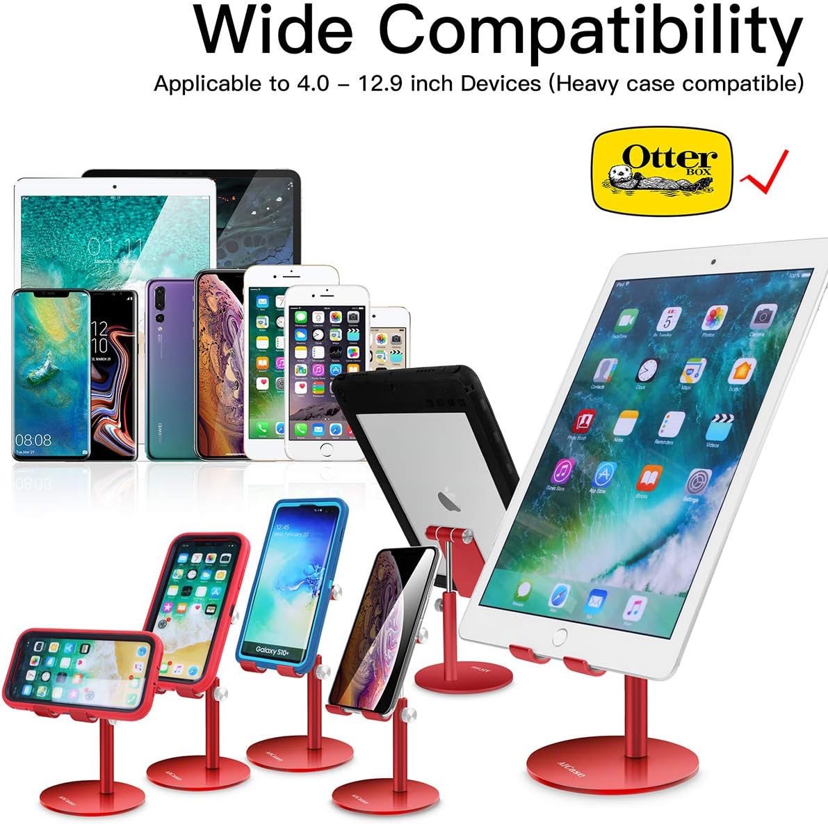 AICase Phone/Tablet/iPad(4-13 inch), Adjustable Tablet/Phone Stand, Telescopic Adjustable iPad Stand Holder,Universal