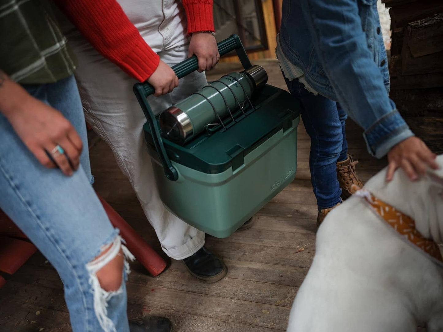 Stanley Adventure Outdoor Cooler 16 Qt - Heavy-Duty Camping Cooler with Easy Carry Handle | 36-Hour Ice Retention | BPA-Free | Stanley Green