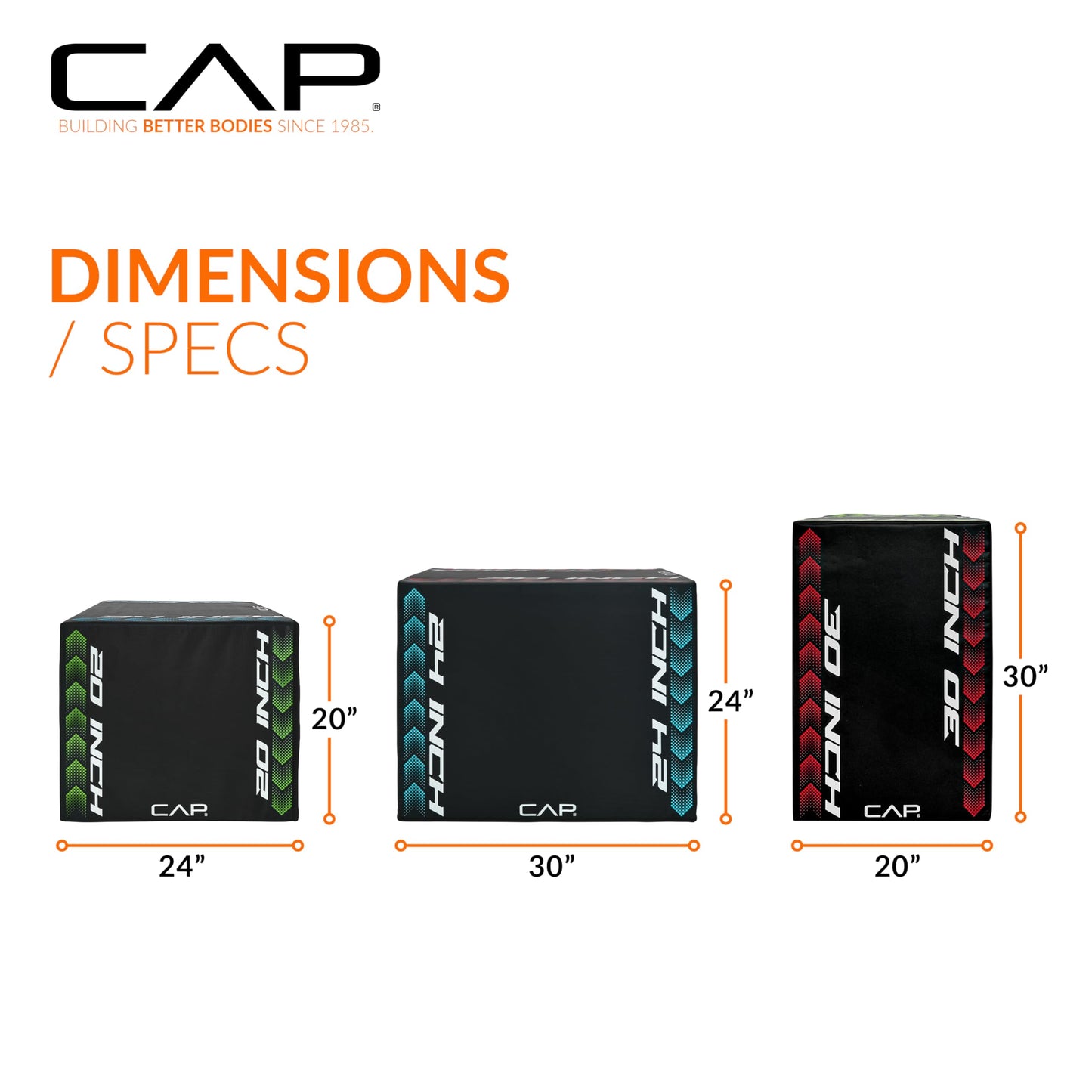 CAP Barbell 3-in-1 Foam Plyometric Jump Box – Adjustable Heights for Home Gym, HIIT, Step-Ups, Agility Drills & Strength Training