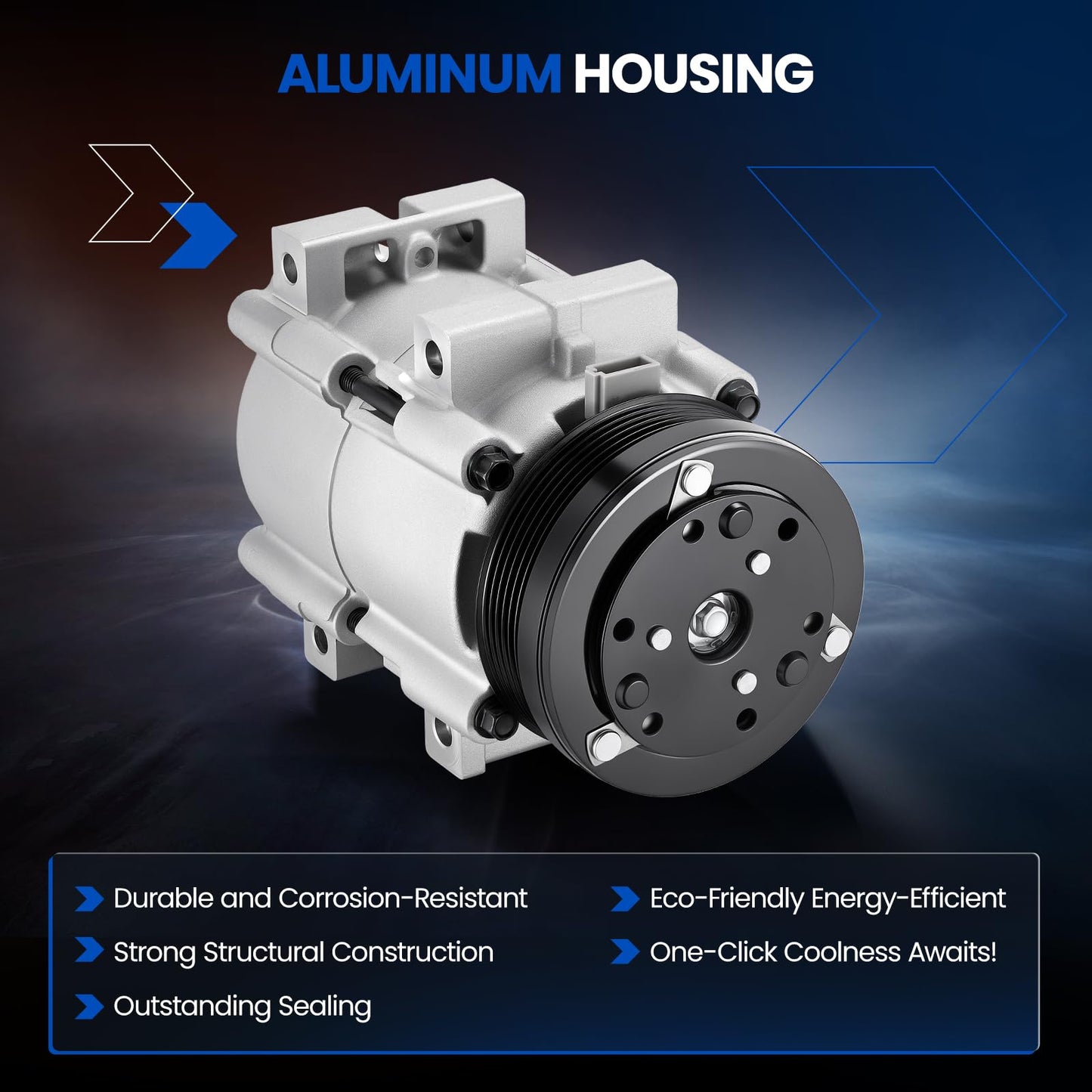 SYKRSS 58157 Air Conditioning A/C Compressor with Clutch Compatible with Ford Freestar 2004-2007 3.9L 4.2L, for Windstar 1999-2003 3.8L, Compatible with Mercury Monterey 2004-2007 4.2L V6, GAS