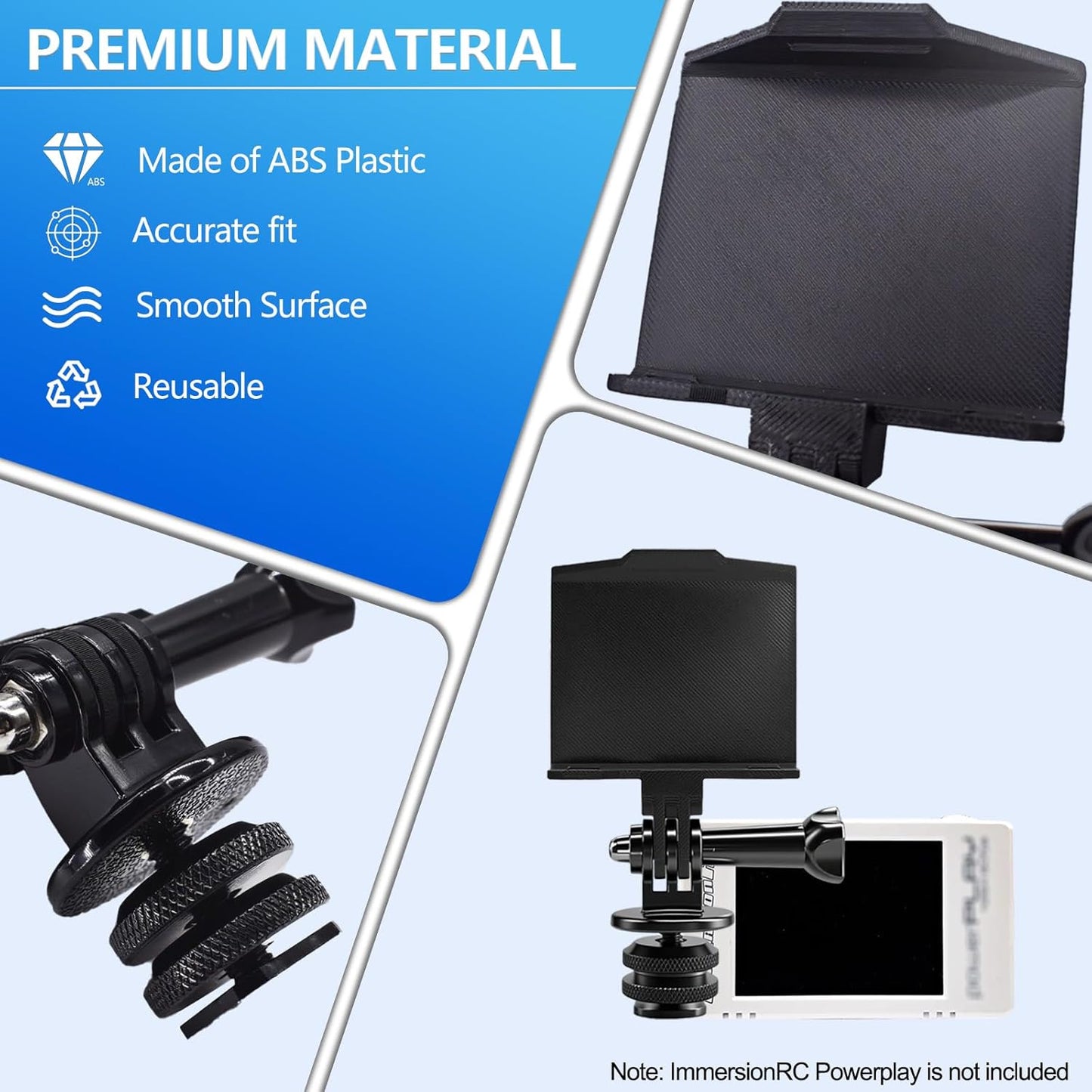 Auxazalux ImmersionRC Hot Shoe Bracket Cold Shoe Mount for Powerplay, Suitable for Any DSLR, Mirrorless Camera