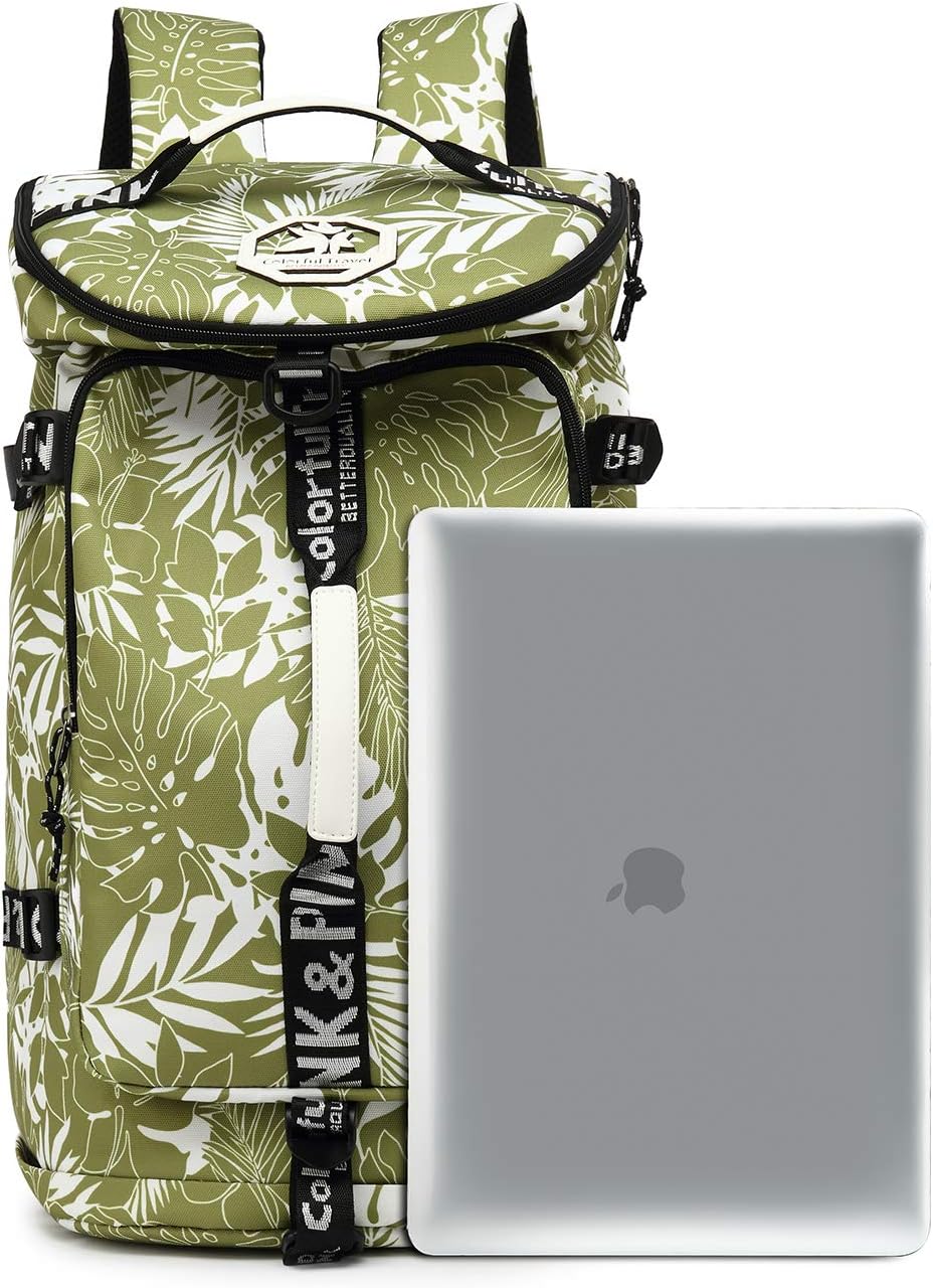 Backpack 4-Way Kalesi Gym Duffle Bag Waterproof with Shoes Compartment for travel Sport Hiking laptop (olive-green)