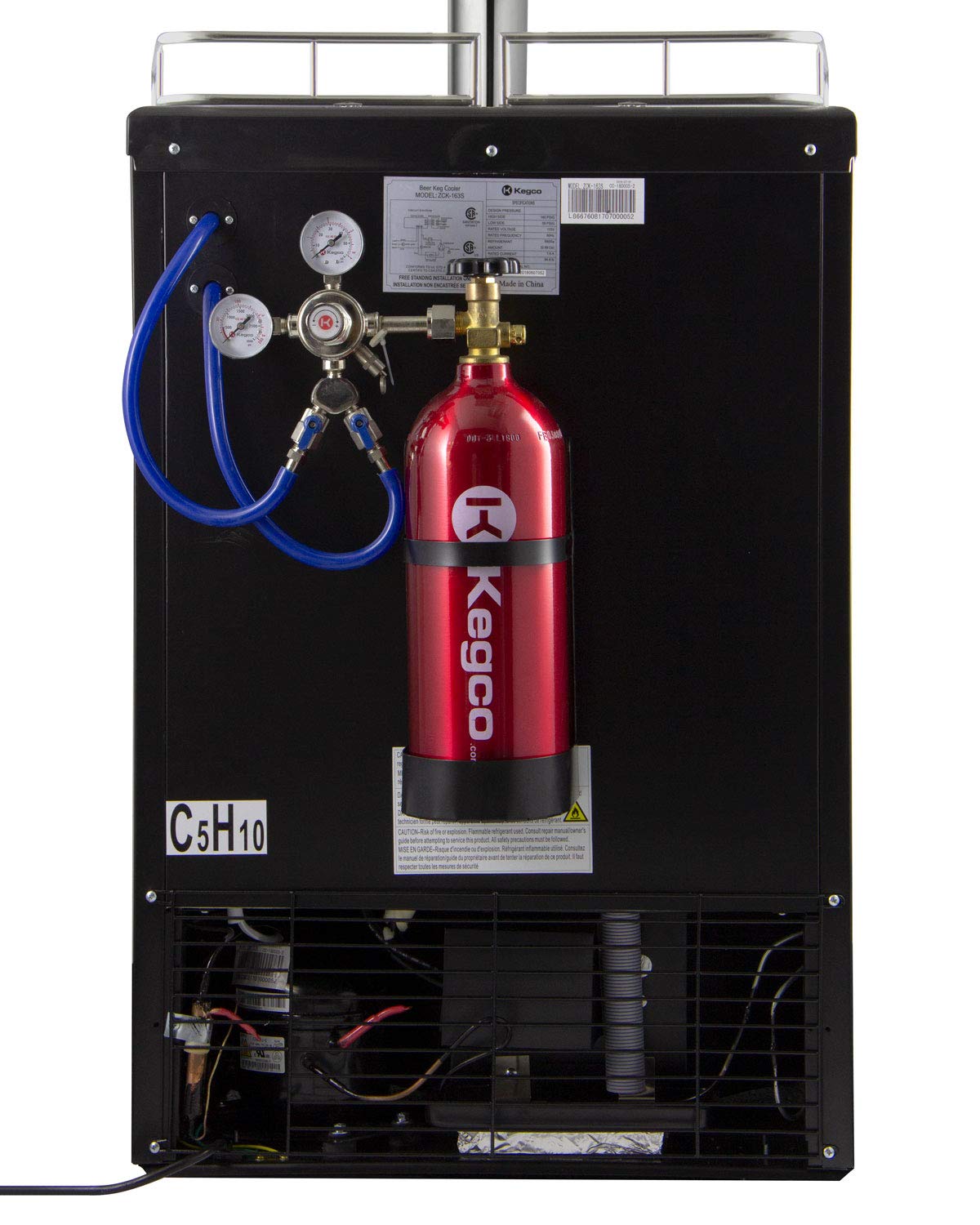 Kegco Keg Dispenser, 2 Faucet, Stainless Steel