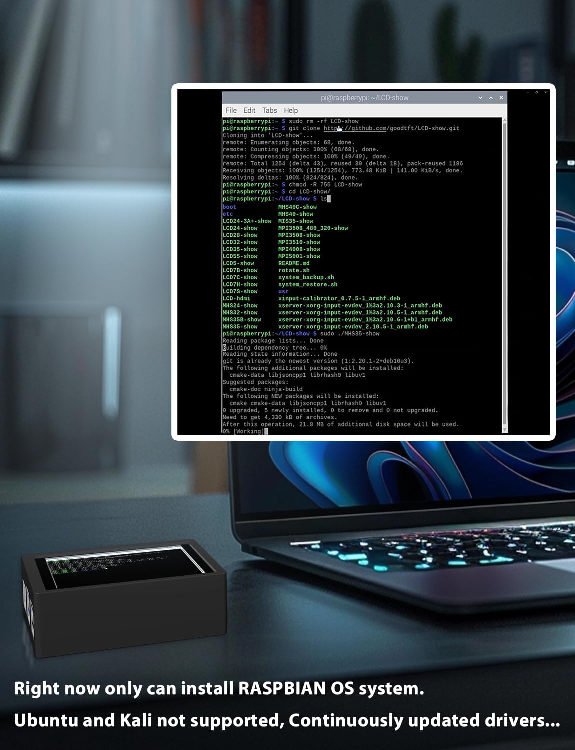 JUN-ELECTRON 5, 3.5 Inch 320 480 Mini Monitor for Raspberry Pi Monitor with Metal Case and Cooling Fan, x Pixels