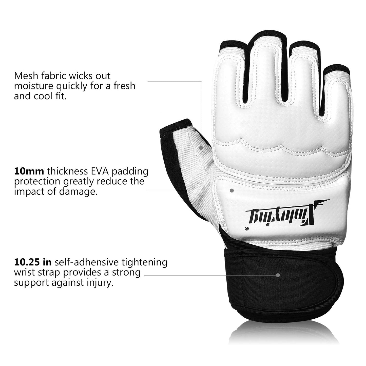 Xinluying Punch Bag Boxing Martial Arts MMA Sparring Grappling Muay Thai Taekwondo Training PU Leather Wrist Wraps Gloves