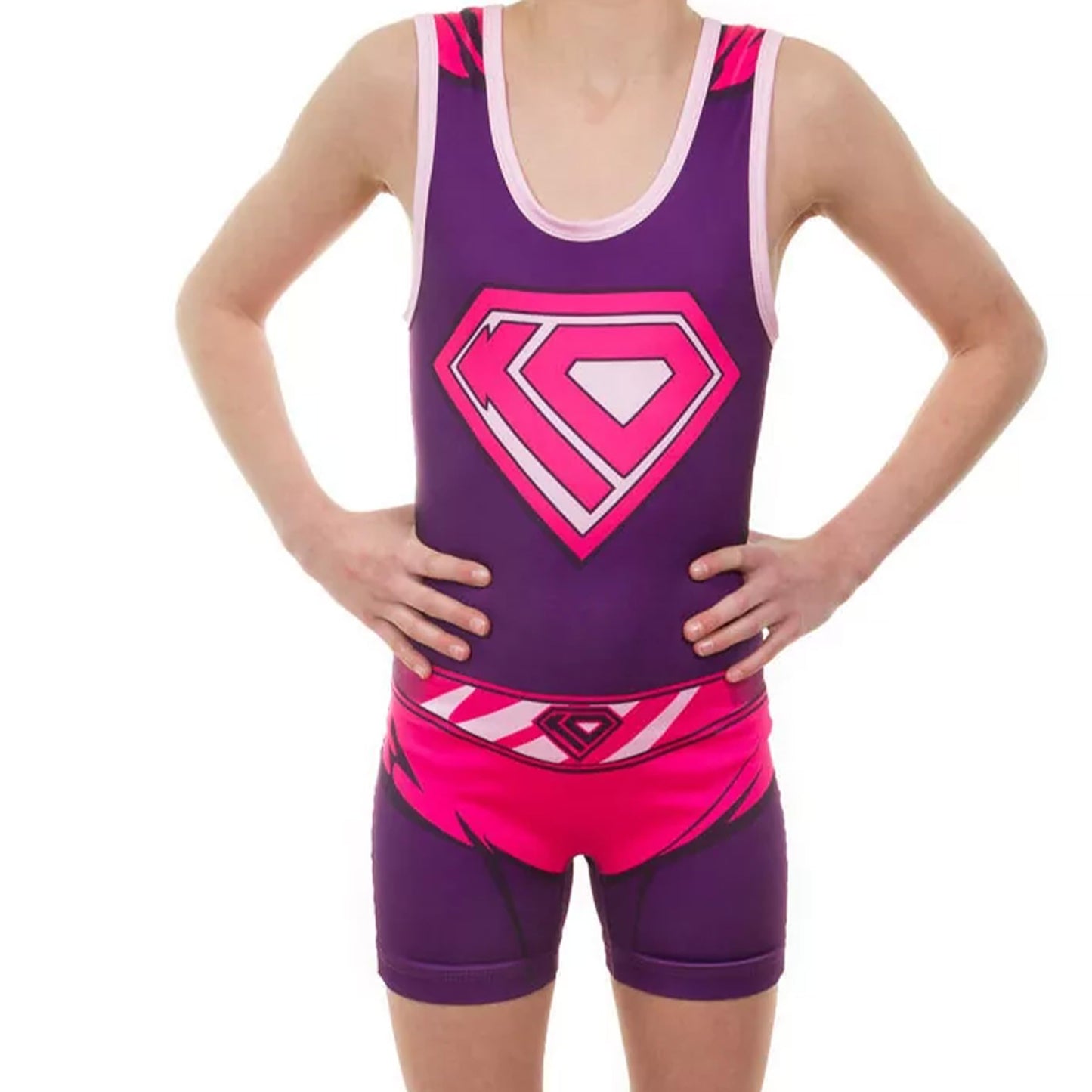 KO Sports Gear Unisex Wrestling Singlet for Youth Wrestlers - Wrestling Singlet for Boys & Girls - Bold Durable Uniform, Stretchy Breathable Material - KO Kid Girl, Youth XX-Small