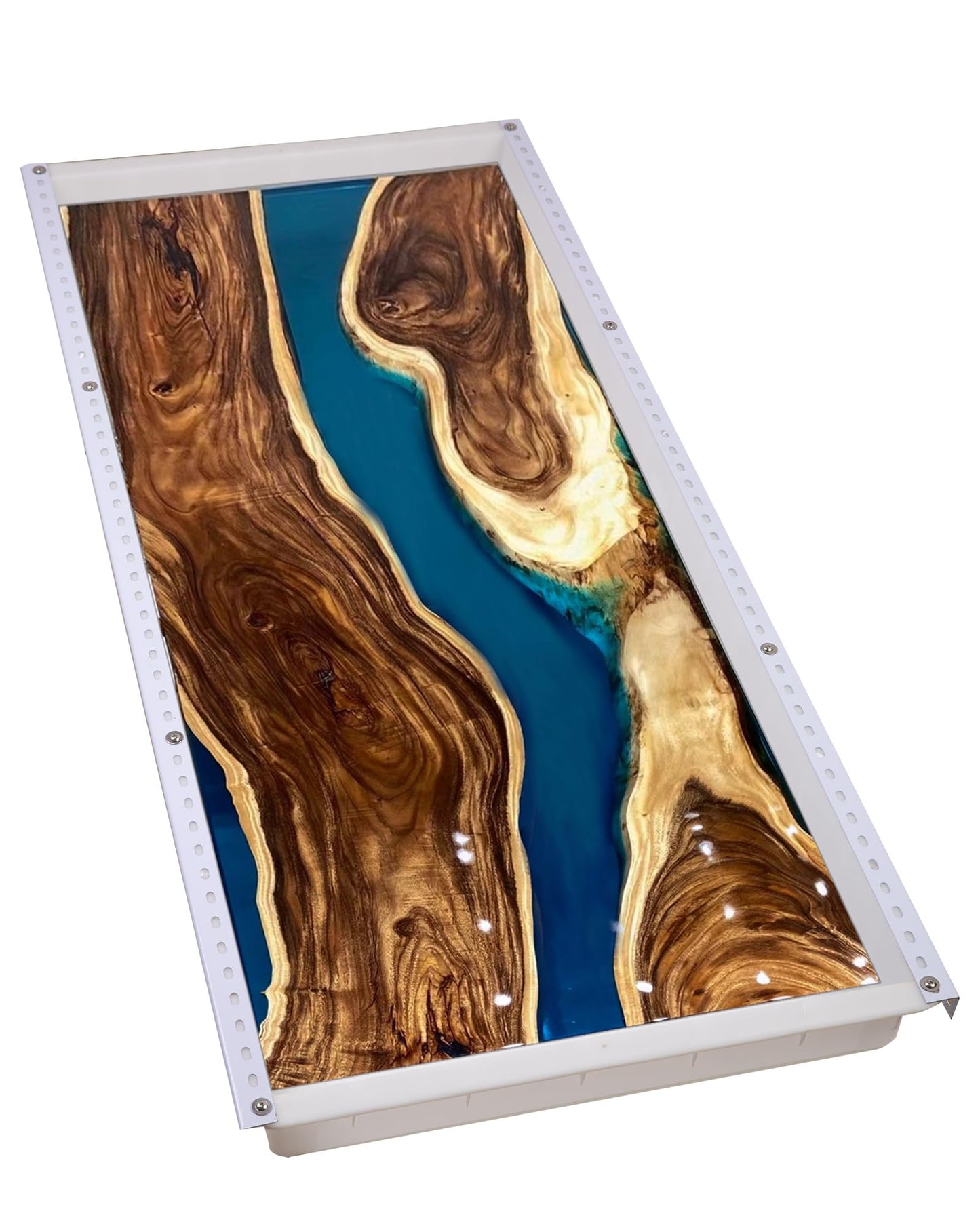 Kalinta Epoxy Mold with Divider Adjustable- 47x19.5x3in No-Seal Resin Plastic Mold Integrated Clamping System - Perfect for Beginners & Experienced Artists - Ideal for Creative Resin Art Projects
