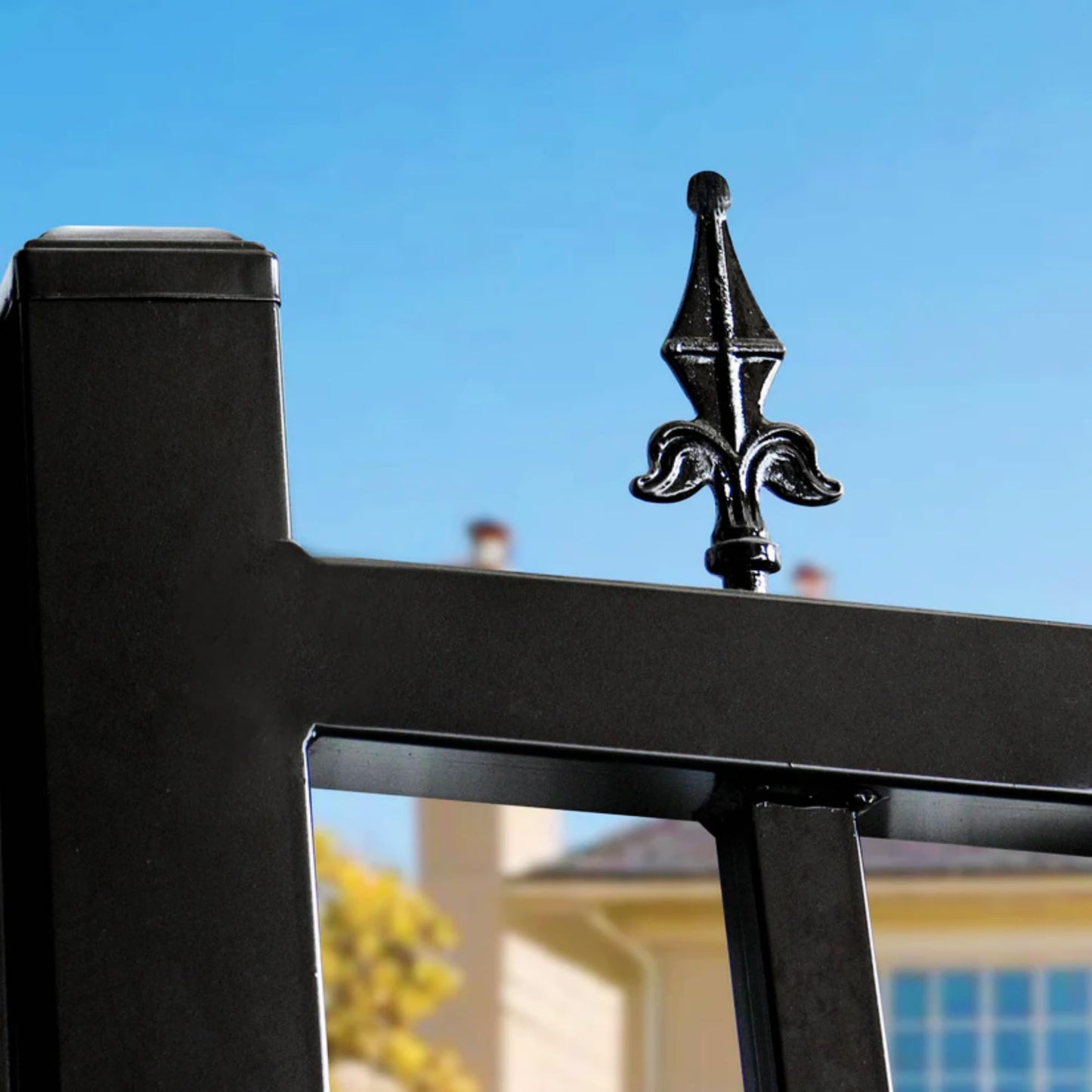 Chery Industrial Steel Dual Swing Driveway Gate, European Style,Secure Outdoor Patio Door with Welded Galvanized Steel Frame, Robust and Long-Lasting (20×8ft)