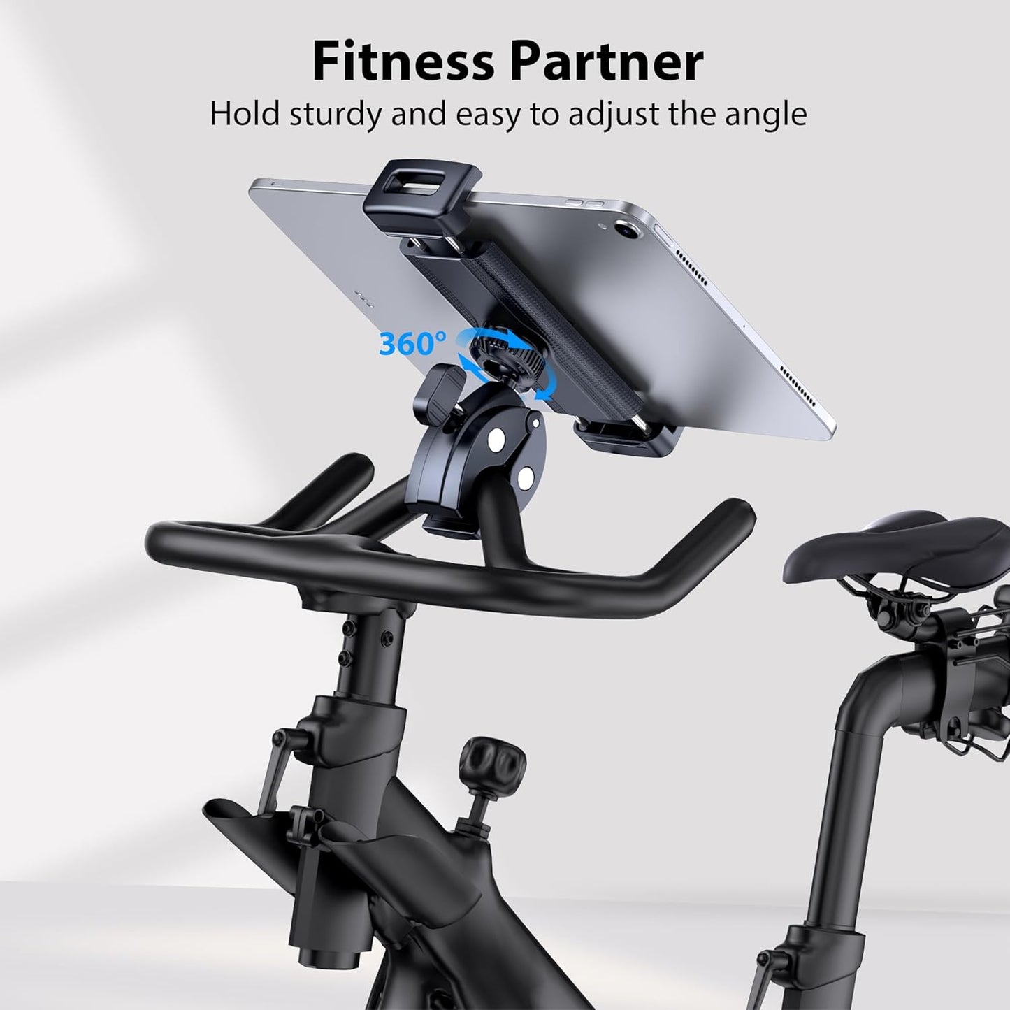 CreaDream 4.7-13" Tablet Holder Mount for Spin Bike, Tablet Clamp for Treadmill, Indoor Stationary Bike, Stroller