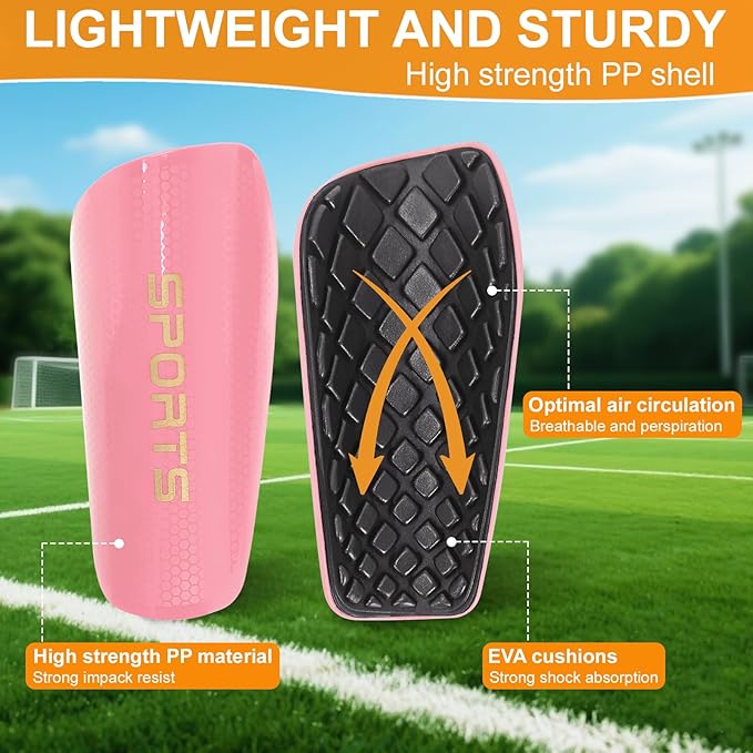 Shin Guards Soccer Kids 2025 Version High-Density Foam Soccer Shin Guard with Sleeves Shin Protective Pads for Kids Daily Practice School Competitions Outdoor Play