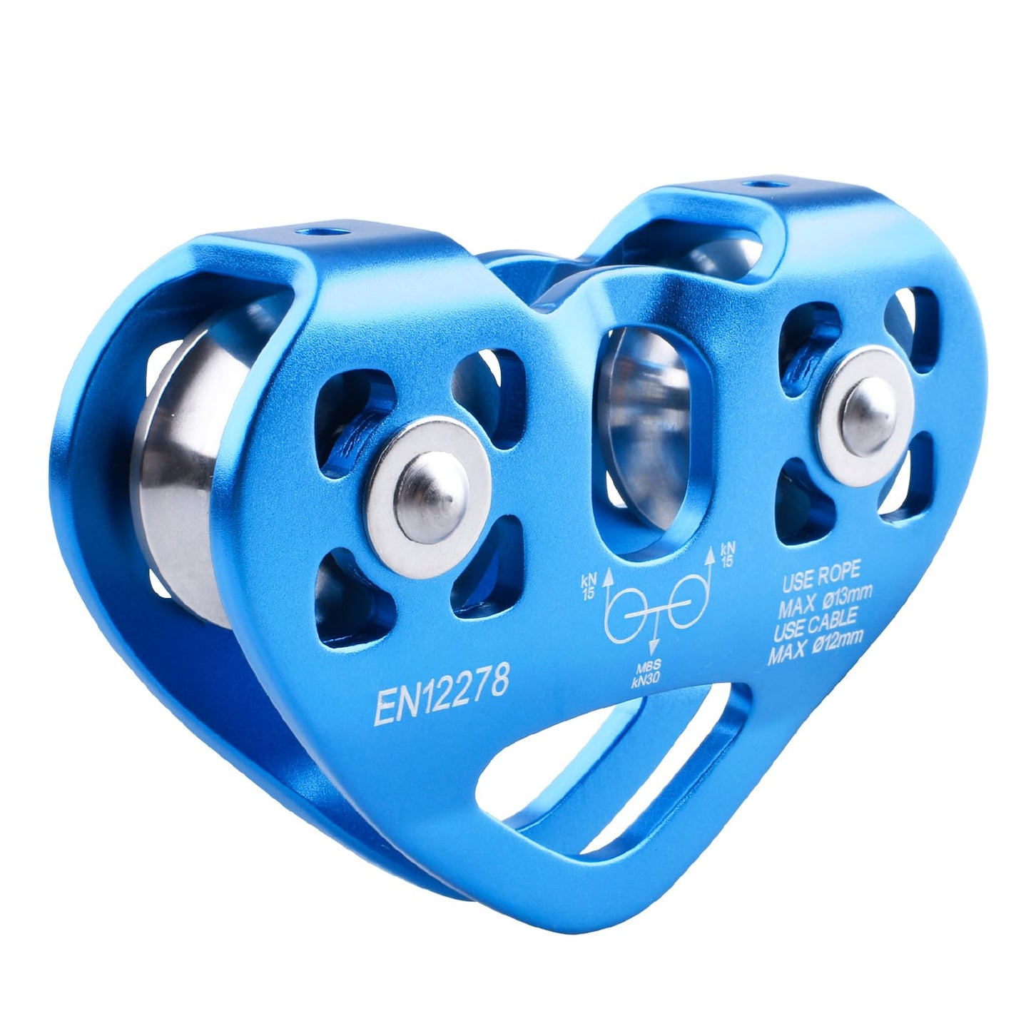 YAPJEB Zipline Pulley, 30kN 6700LBS Cable Kit, Heavy Duty Aluminum Alloy for Rescue Climbing, Mountaineering, Hauling (Blue)