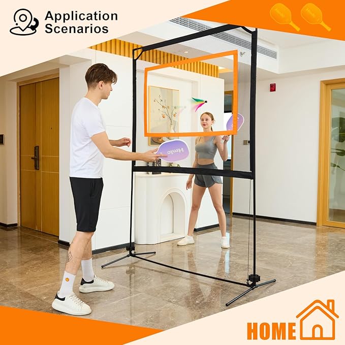Portable Paddle Game with Net - Similar to Badminton, Tennis and Pickleball Set - Indoor & Outdoor Play Fun and Friendly Backyard Games for Family
