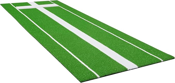 VEVOR 10x3ft Softball/Baseball Pitching Mat with Rubber Mound - Anti-Fade Turf & Anti-Slip Foam Backing, Portable Fastpitch Training Aid for Indoor/Outdoor Practice (Red/Green)