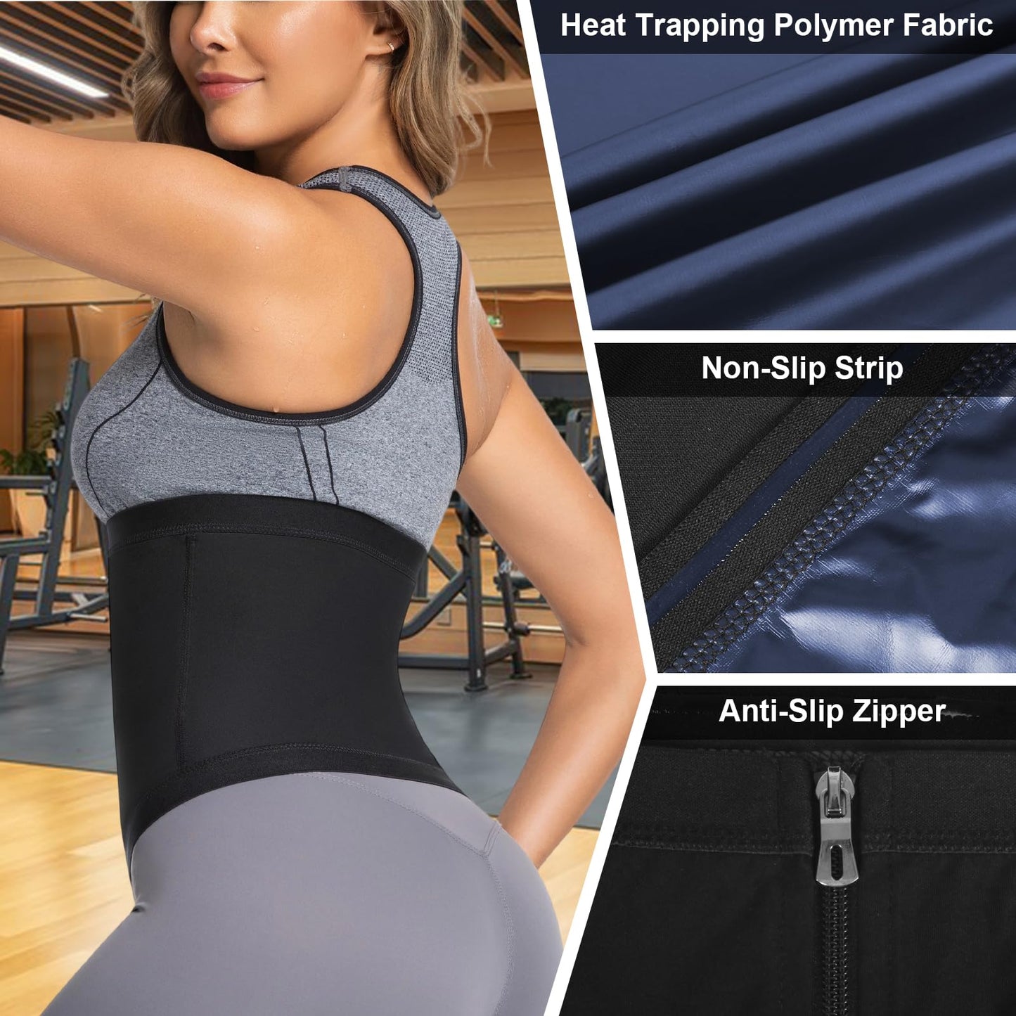 Towintec Waist Trainers for Women Belly Fat Lower Waist Trimmer Sweat Tummy Band for Stomach Weight Loss Body Shaper Corset Tummy Wrap Workout Sports Compression Slimming Belt Sauna Suit(Blue,XXL)
