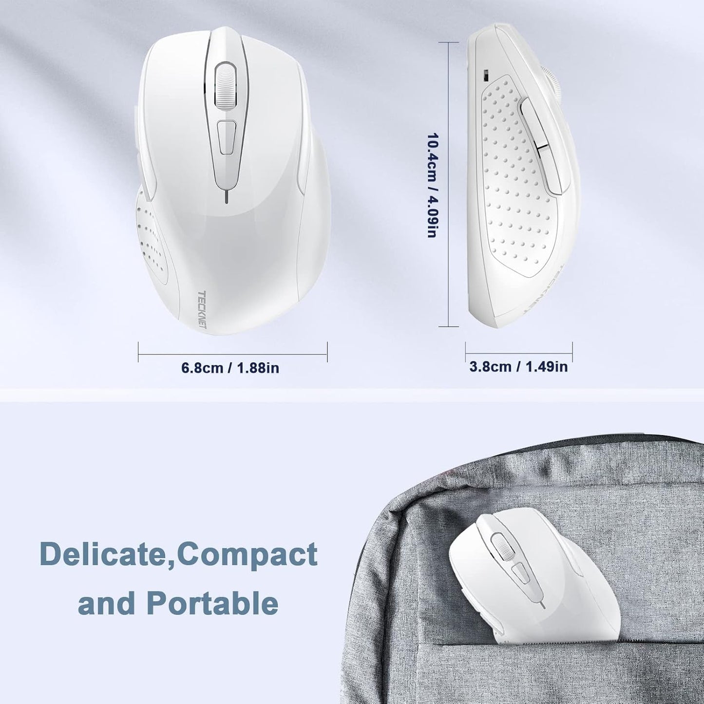TECKNET 2.4G 6 24 2600 5 Wireless Mouse, Ergonomic Optical Mouse, Computer Mouse for Laptop, PC, Computer, Chromebook