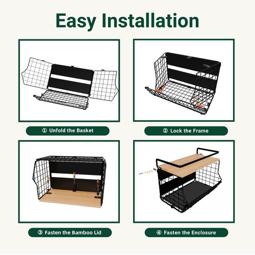 3-Tier Magnetic Shelf for Fridge with Divider & Bamboo Top, Fruit Basket Potato and Onion Storage Bins, Kitchen Large Container Magnetic Spice Rack for Refrigerator, Kitchen Counter, Fridge Organizer