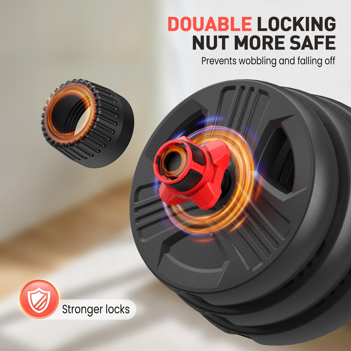 UKEEP Adjustable Dumbbells Set, 30lbs Free Weight Set with Connector, 2 or 3 in 1 Dumbbells Set Used as Barbell, Kettlebells, Fitness Exercises for Home Gym Suitable Men/Women