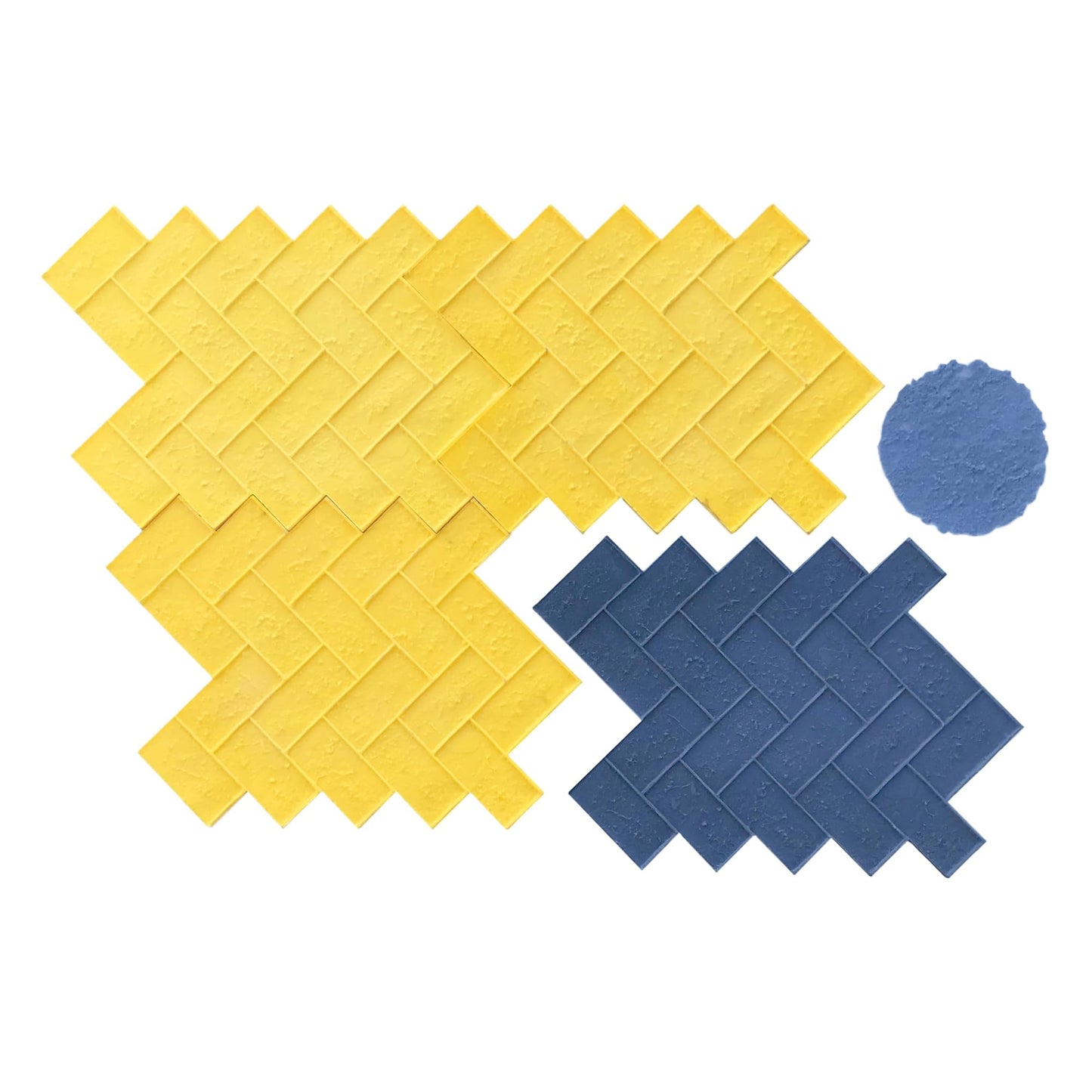 Olde Town Herringbone Brick Concrete Stamp Set by Walttools | Classic Woven Paver Pattern, Sturdy Polyurethane Texturing Mats, Decorative Realistic Detail (8 piece)