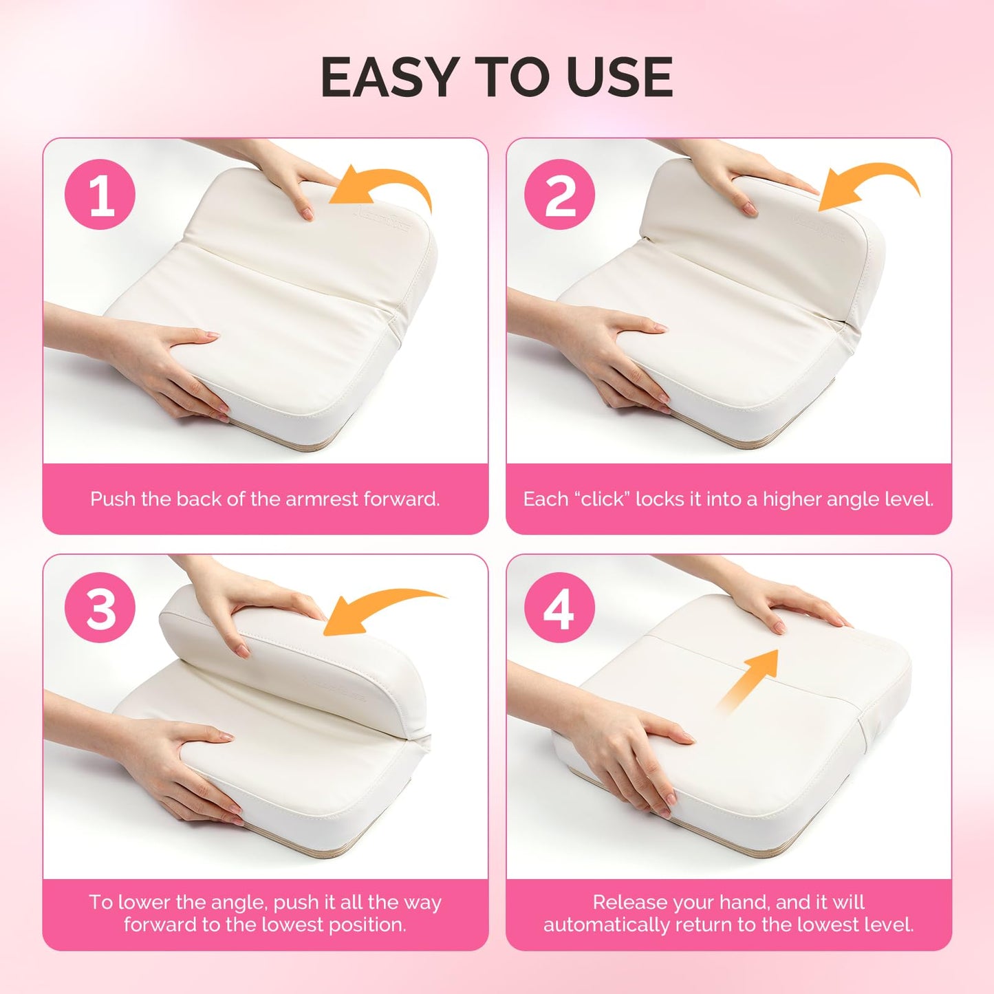 MelodySusie LED Manicure Table Lamp for Nail Techs with Foldable Manicure Arm Rest