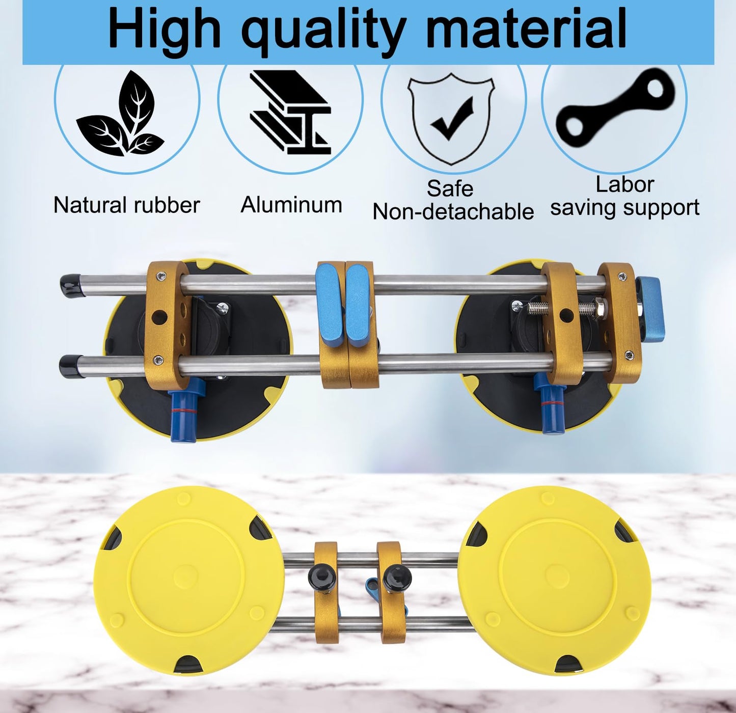 6 Inch Granite Seam Setter Tool, 2-Pack - Countertop Slab Lifter & Leveling System for Quartz, Marble, Natural Stone