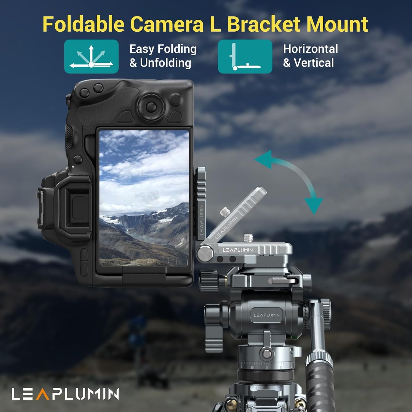 Leaplumin Foldable DSLR Camera L BracketLightweight Camera L Bracket Vertical Horizontal Switching Tripod Quick Release