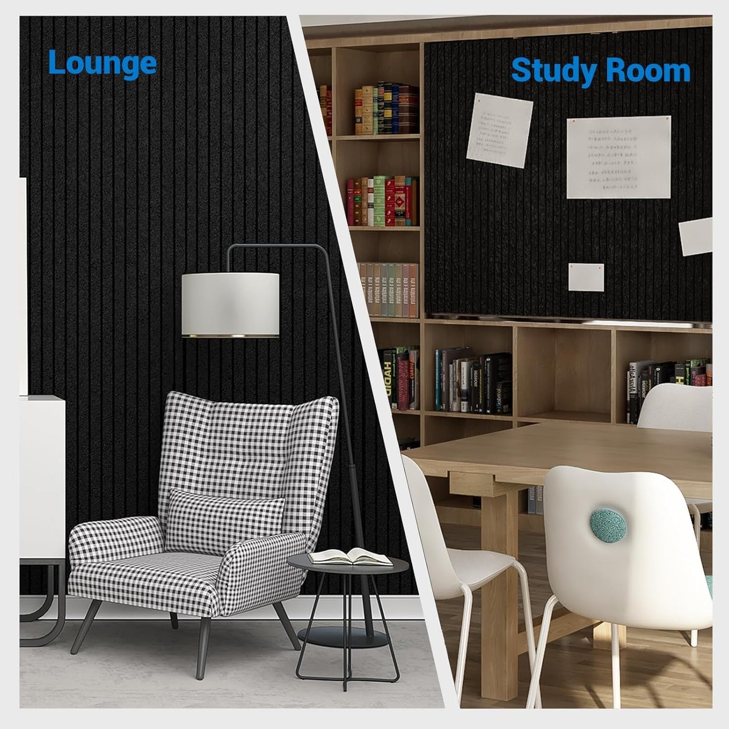 MAGICUBETIC 10 Pack Acoustic Panels,Thicker 0.47"Self-Adhesive Soundproof Wall Panels,High Density Sound Proof panels for Walls, Office, Reccording Studio, Home,Living Room-Black(Size-48 * 24 inch)