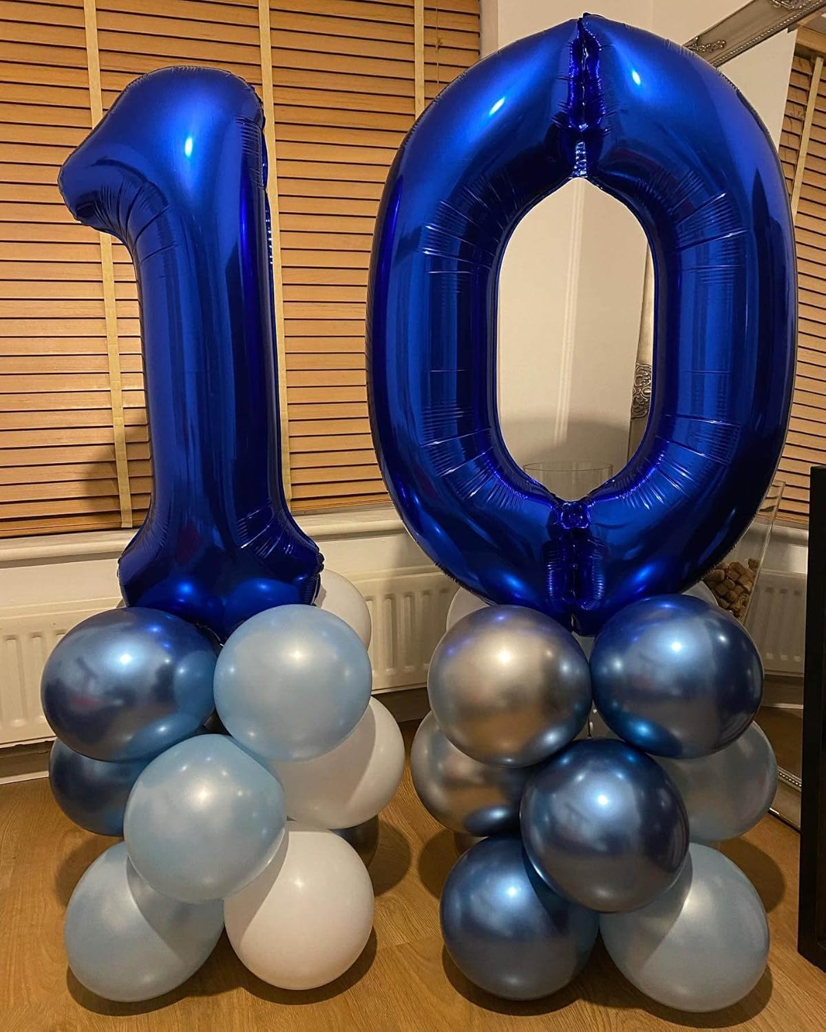 Skiennix 40-Inch Navy Blue Number 10 Balloons - Giant 10th Birthday Party Decorations